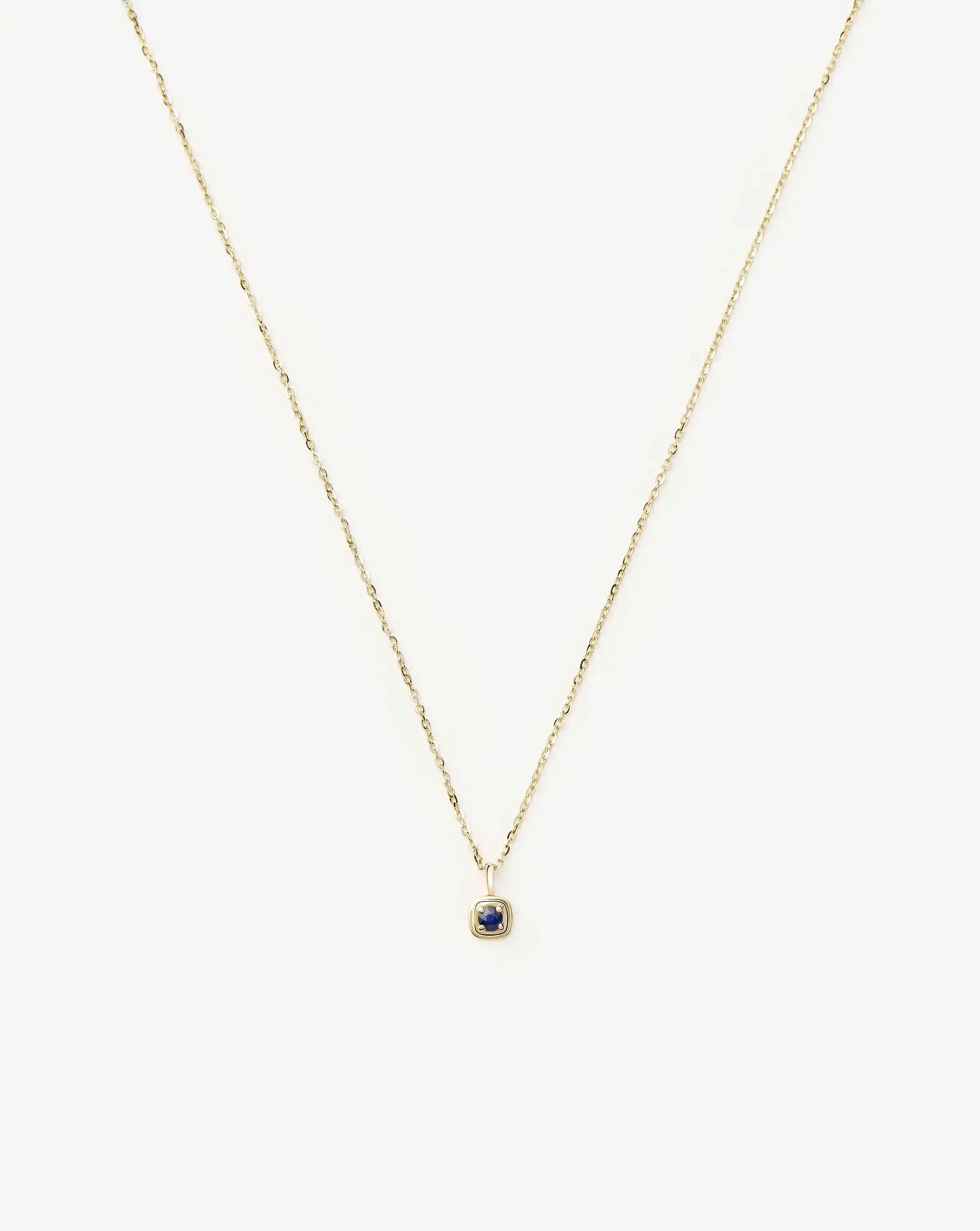 Solid Gold September Birthstone Pendant Necklace | 14ct Solid Gold/Blue Sapphire - Image 4
