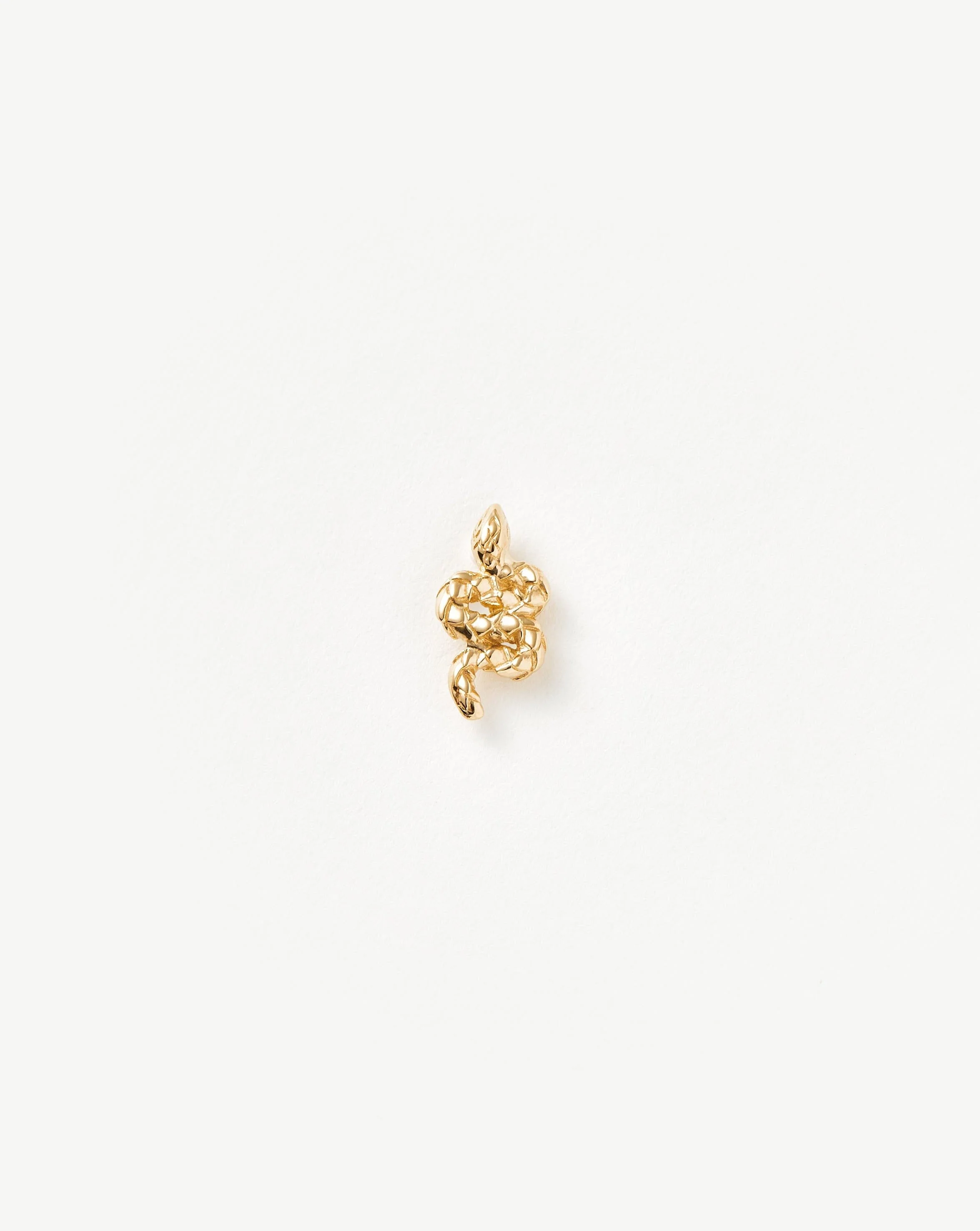 Solid Gold Snake Single Stud Earring