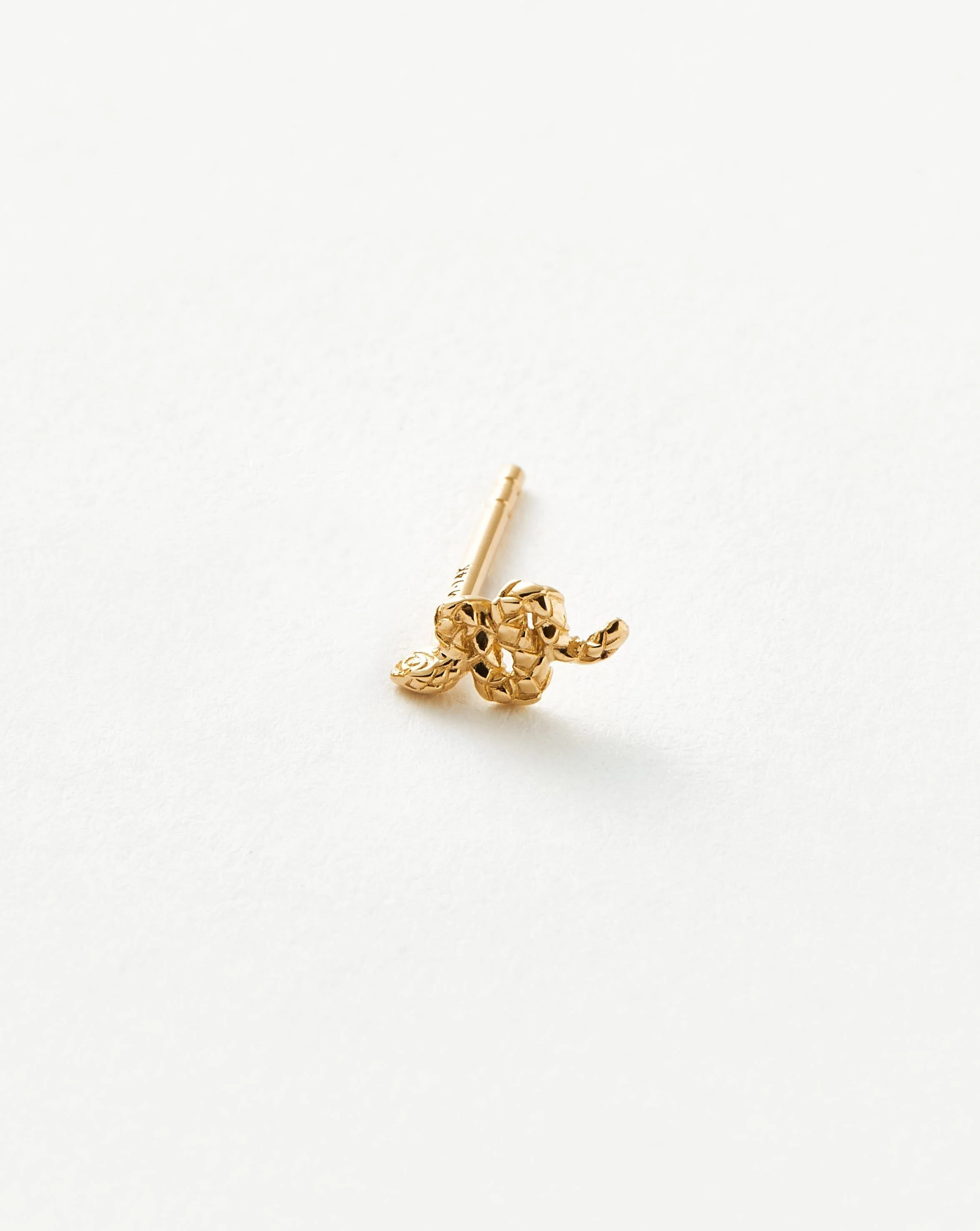 Solid Gold Snake Single Stud Earring - Image 5