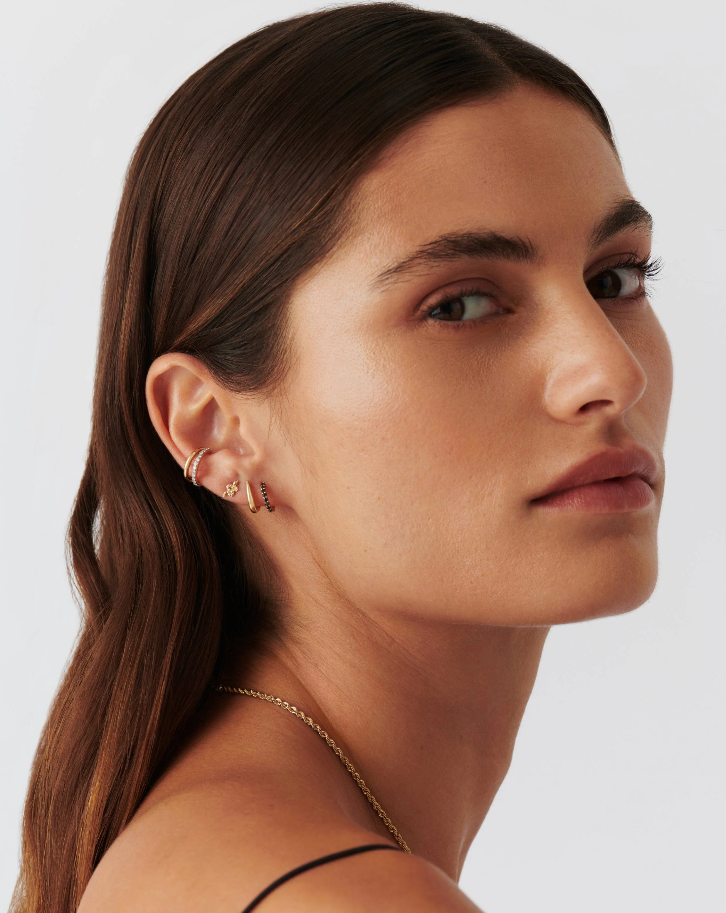 Solid Gold Snake Single Stud Earring - Image 6