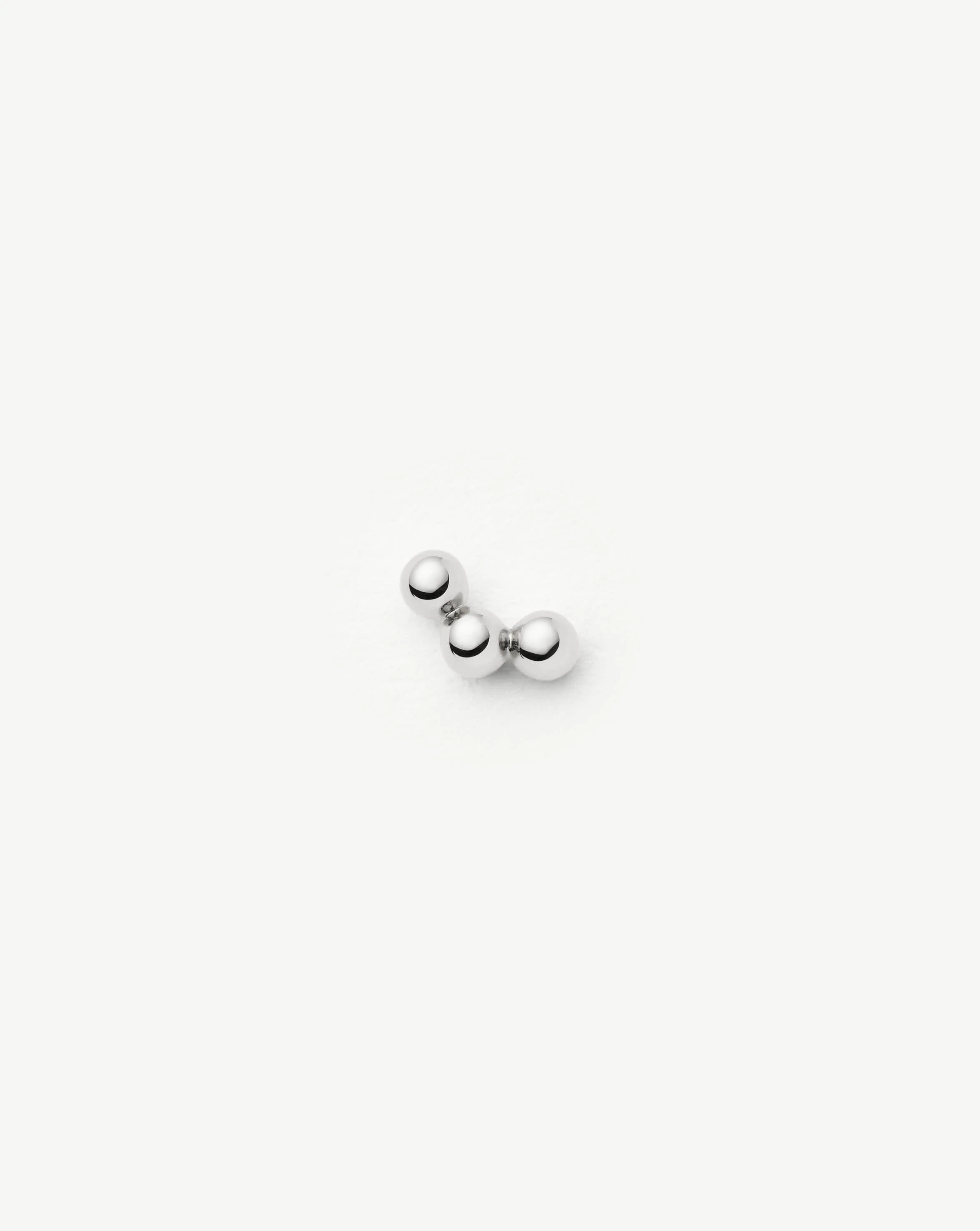 Solid Gold Trio Flat Back Stud Earring | 14ct White Gold