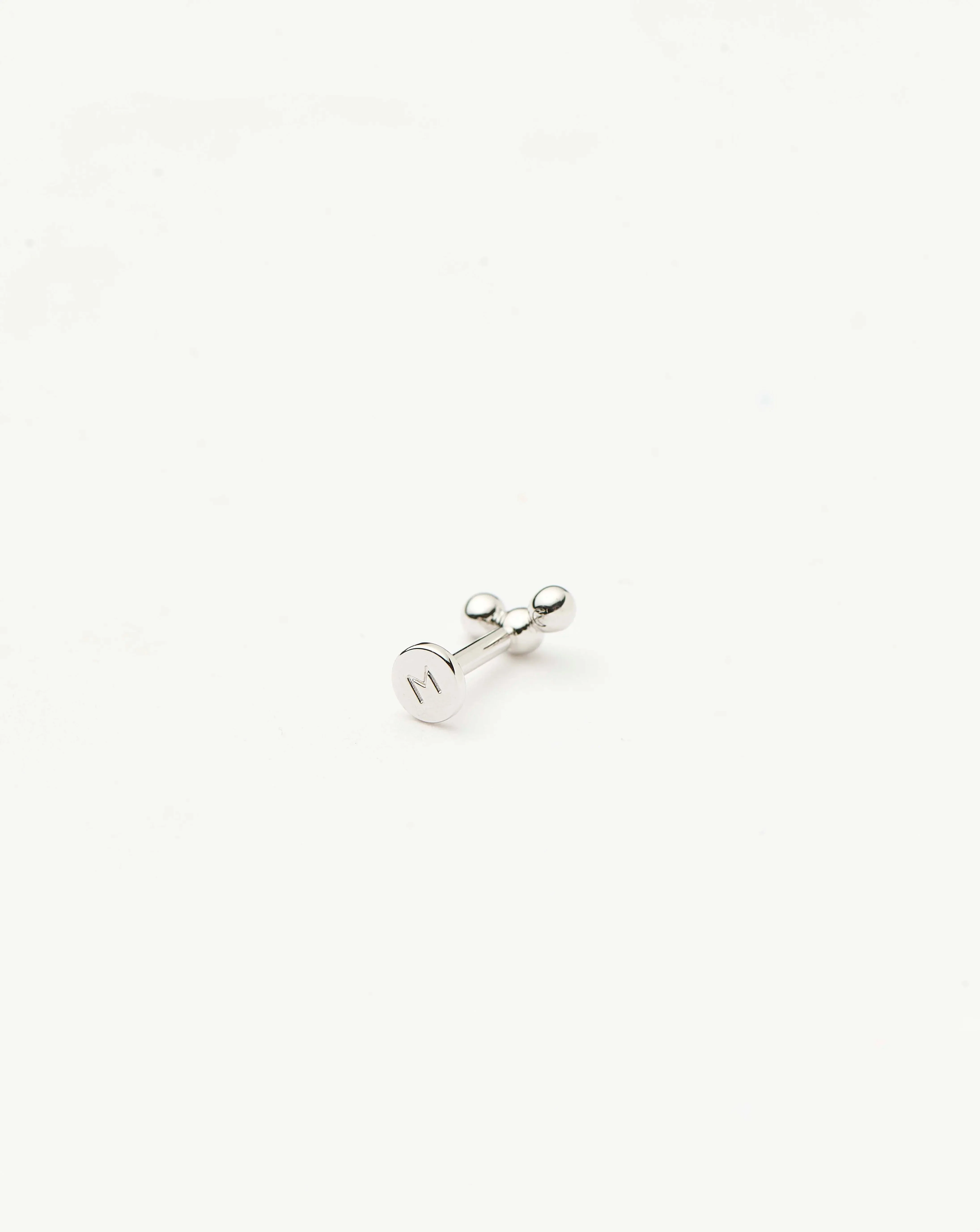 Solid Gold Trio Flat Back Stud Earring | 14ct White Gold - Image 2