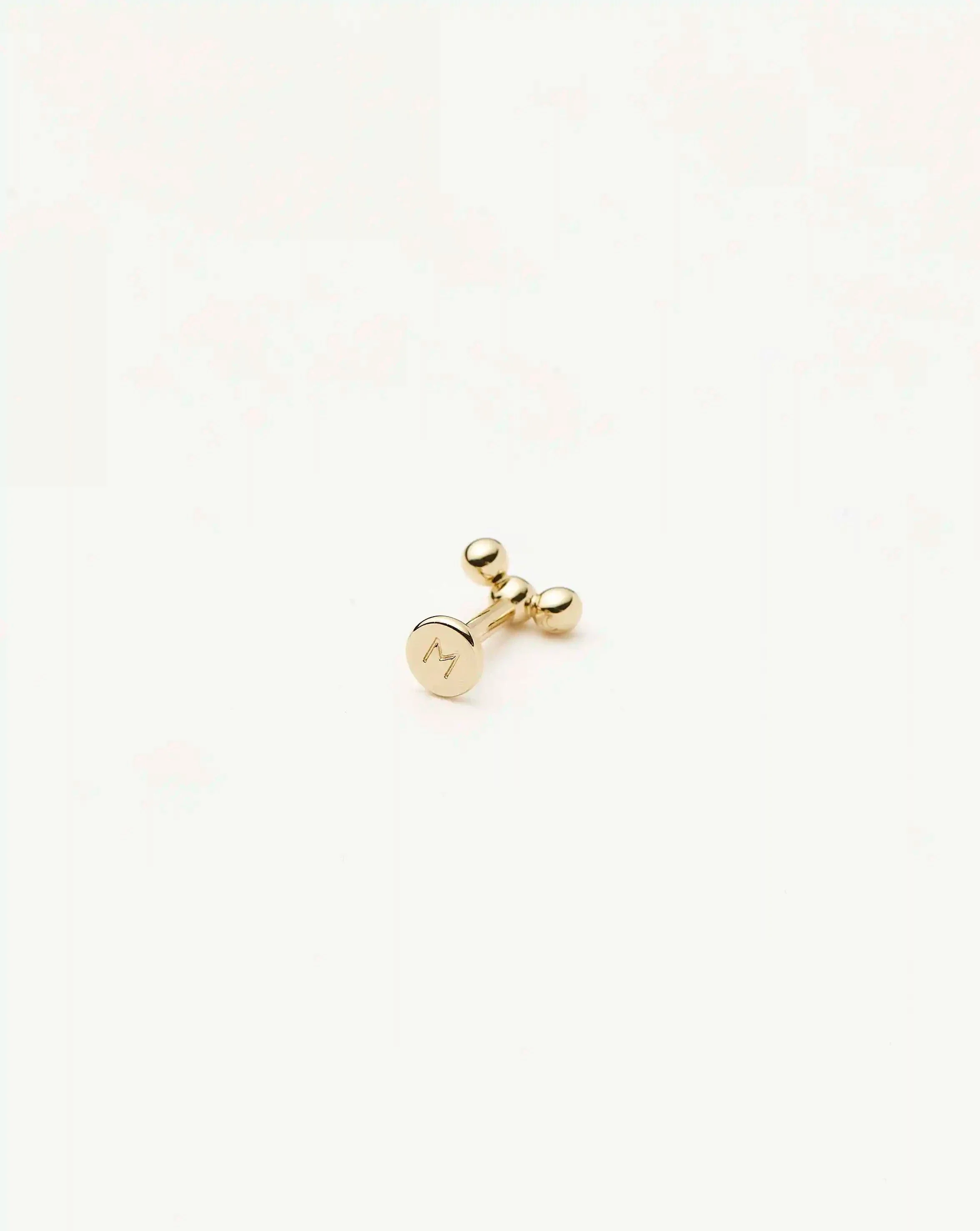 Solid Gold Trio Flat Back Stud Earring | 14ct Solid Yellow Gold - Image 3
