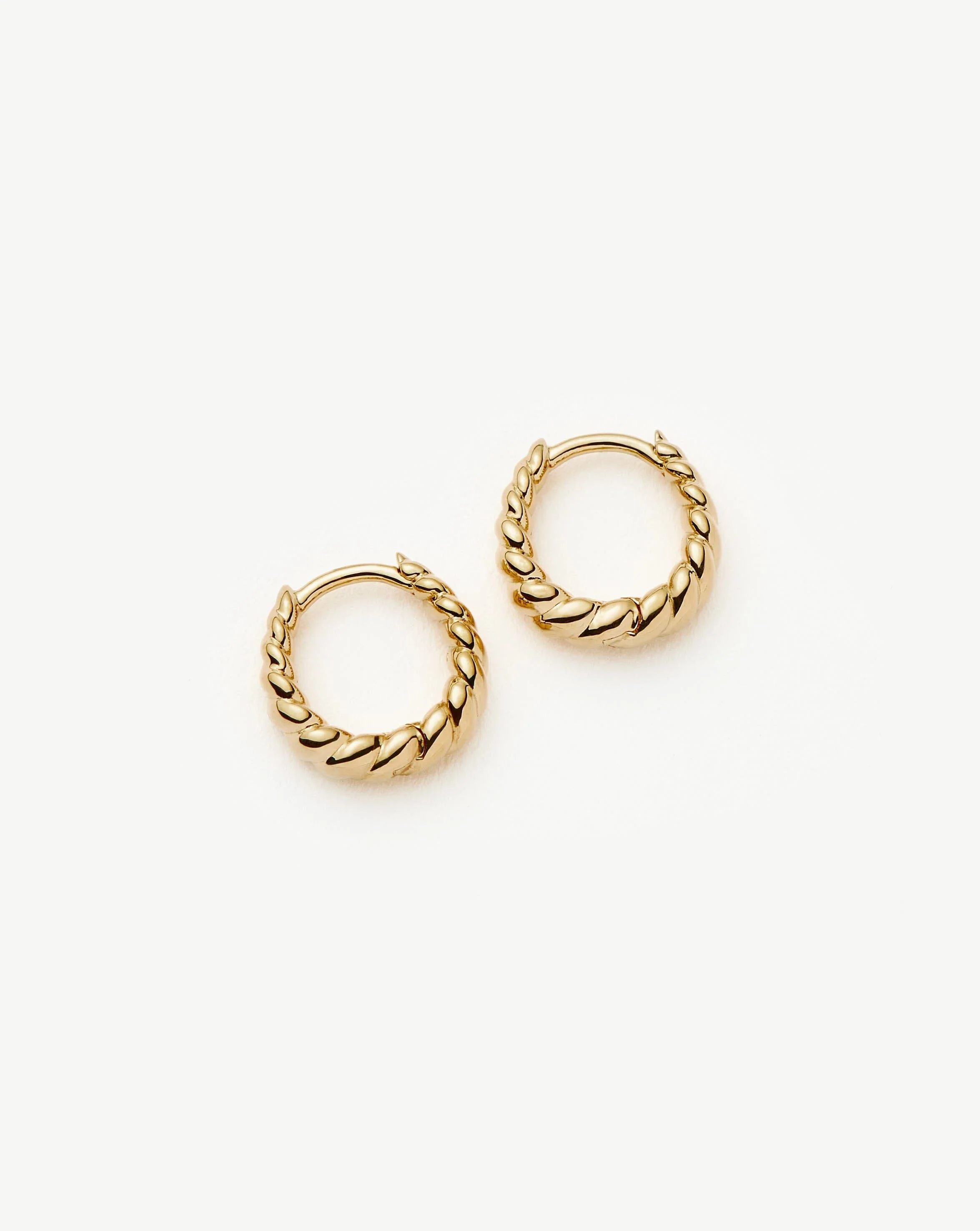 Solid Gold Twisted Huggies | 14ct Solid Gold - Image 4