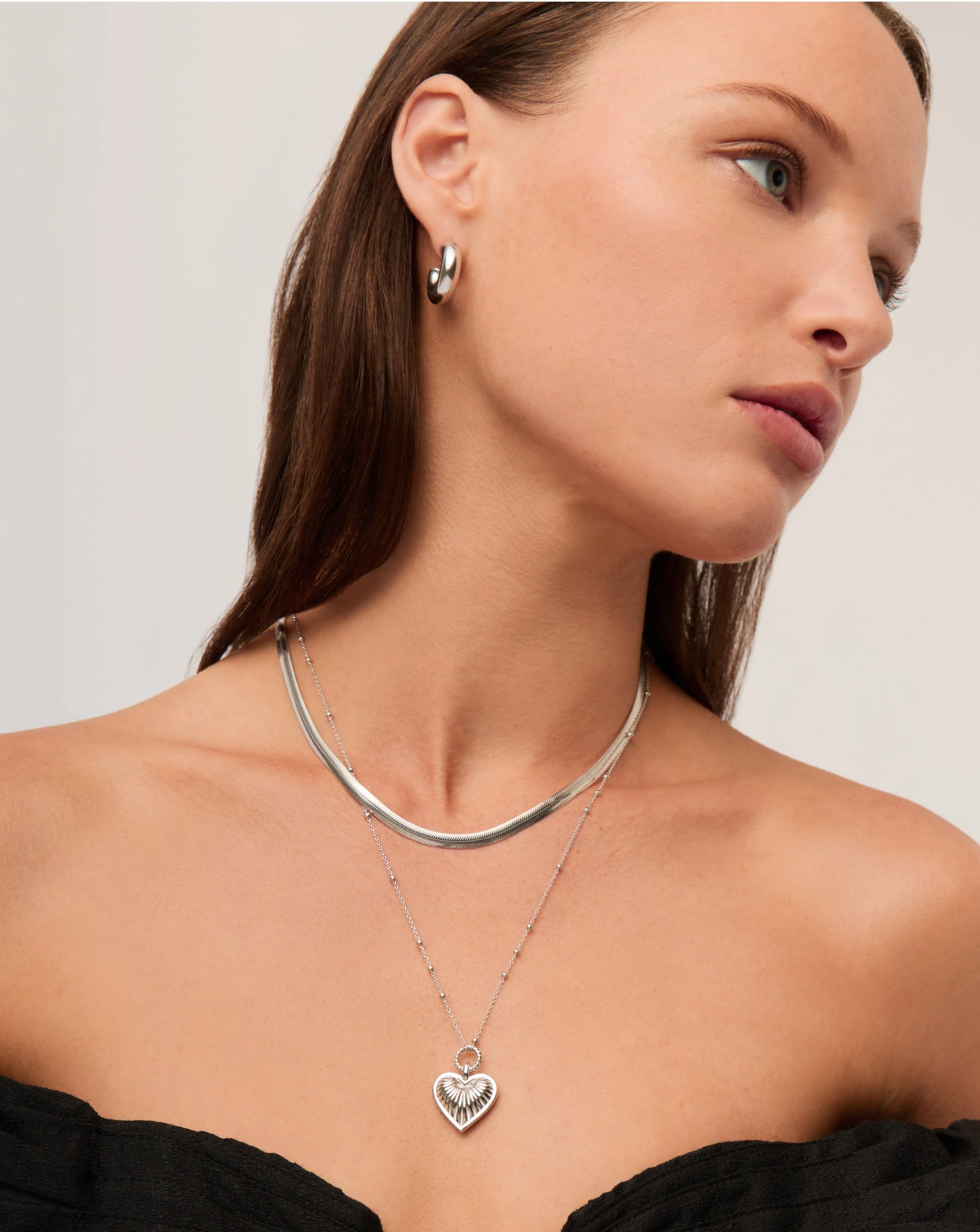 Flat Snake Chain Necklace | Silver Plated on Recycled Sterling Silver - Image 3