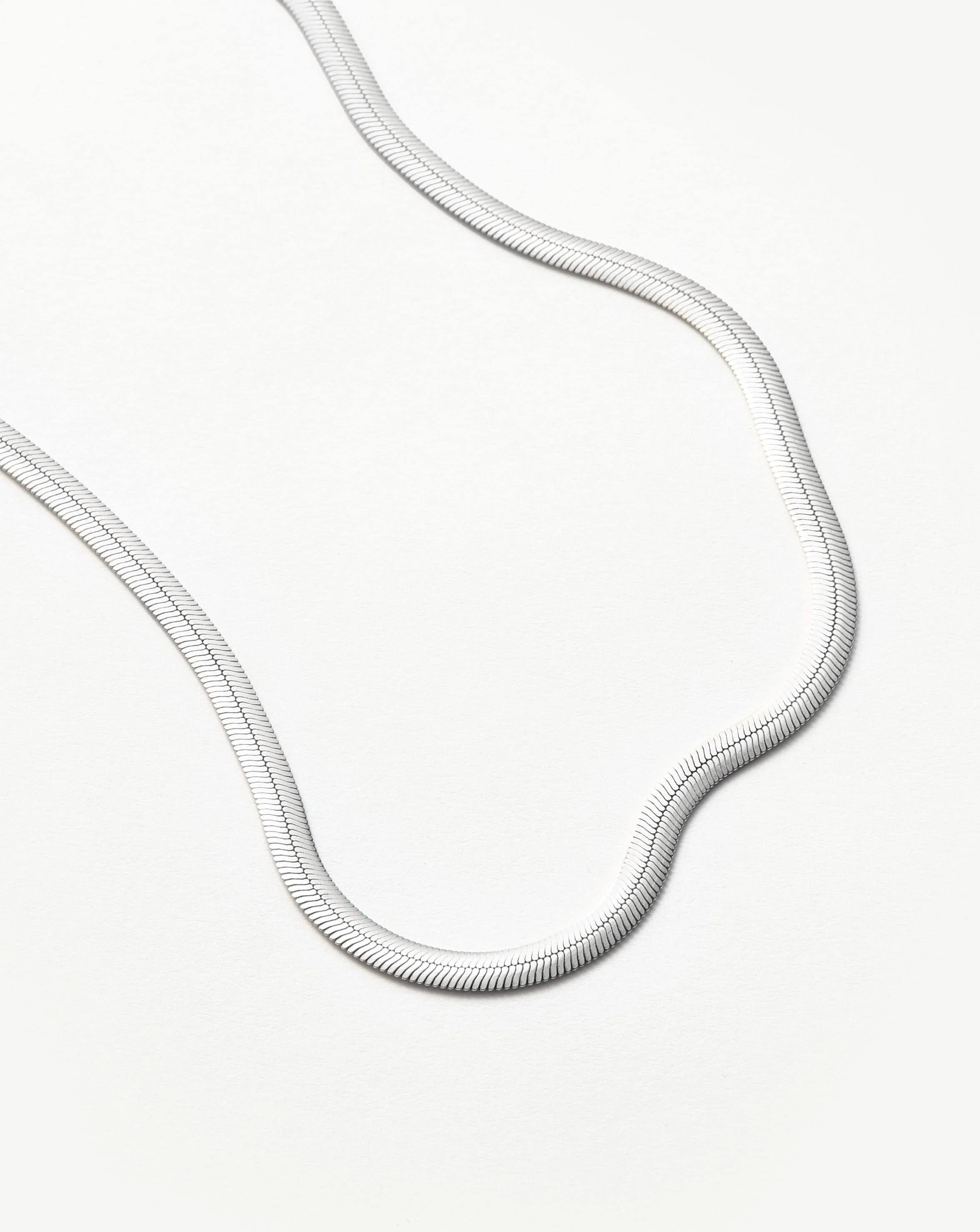 Flat Snake Chain Necklace | Silver Plated on Recycled Sterling Silver - Image 4