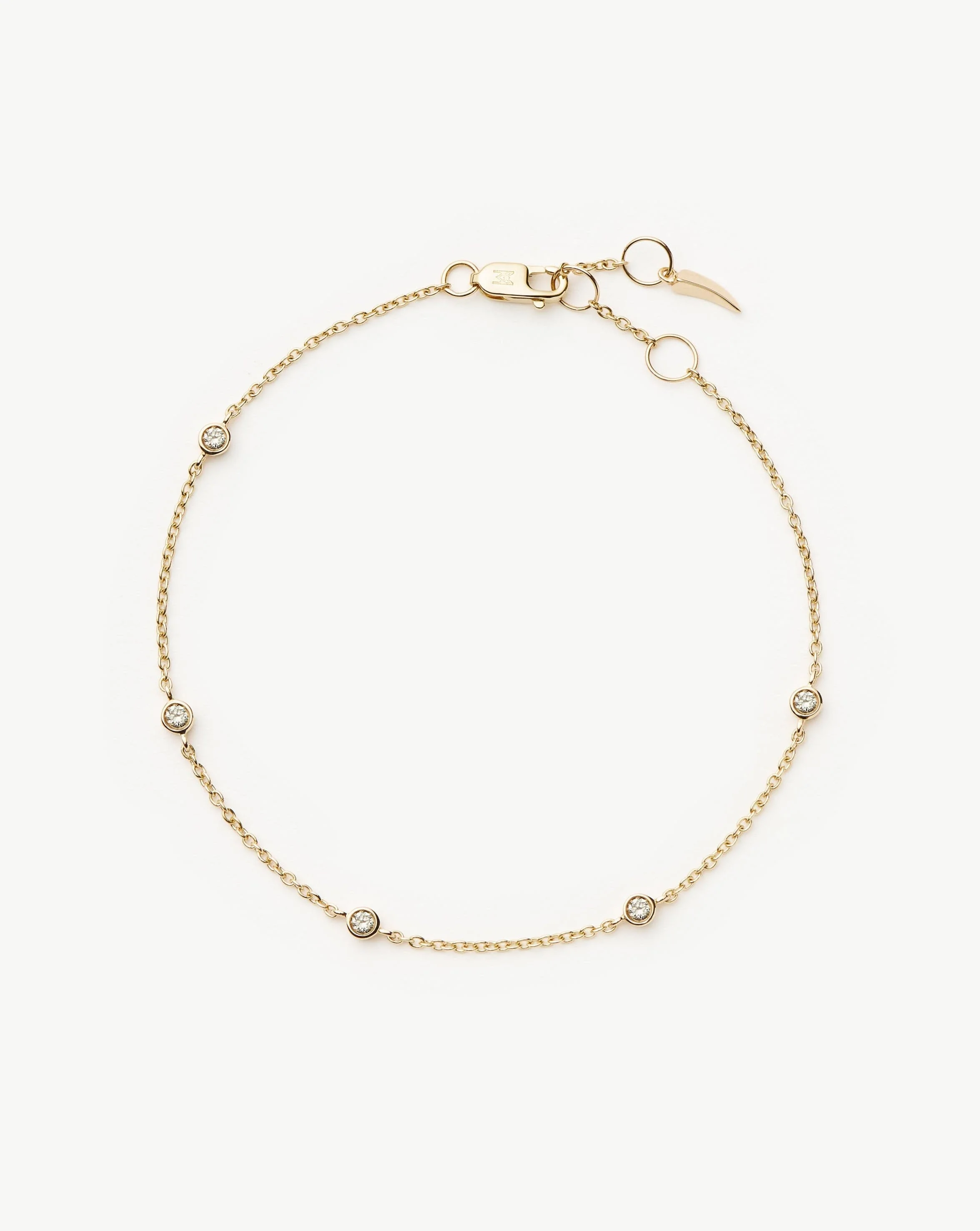 Solid Gold Floating Diamond Bracelet | 14ct Solid Gold
