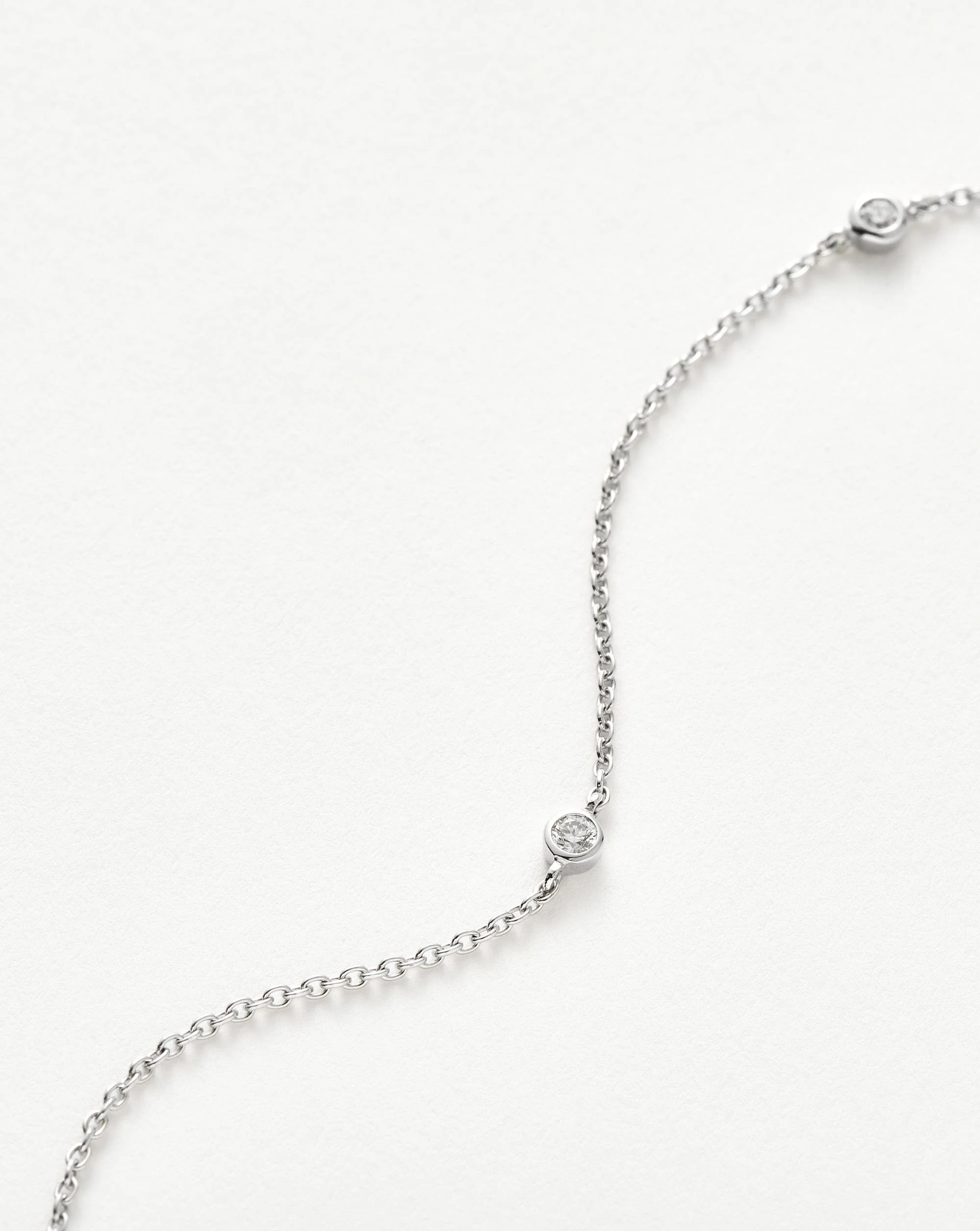 Solid Gold Floating Diamond Necklace | 14ct White Gold - Image 3