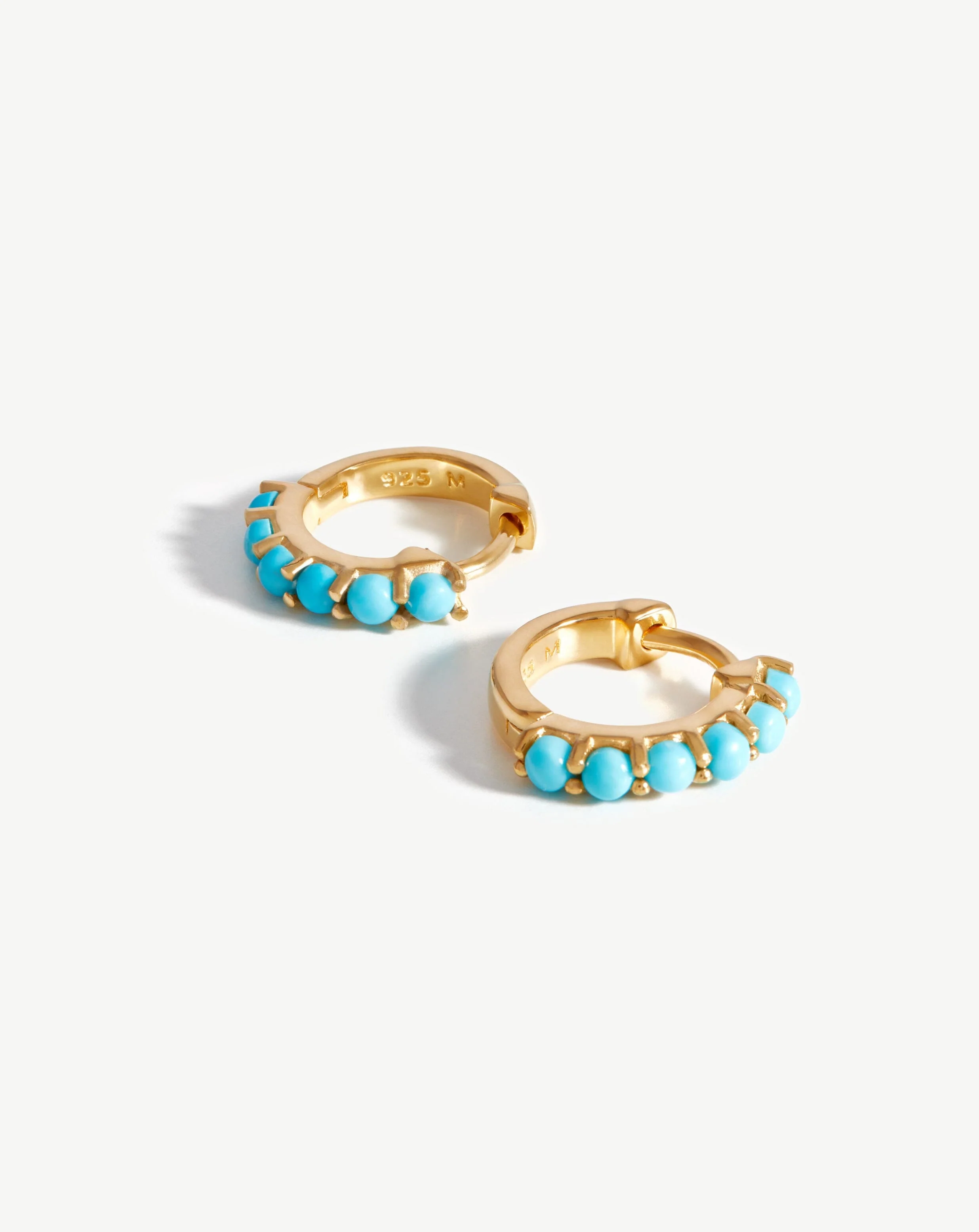Gemstone Huggies | 18ct Gold Vermeil/Turquoise - Image 4