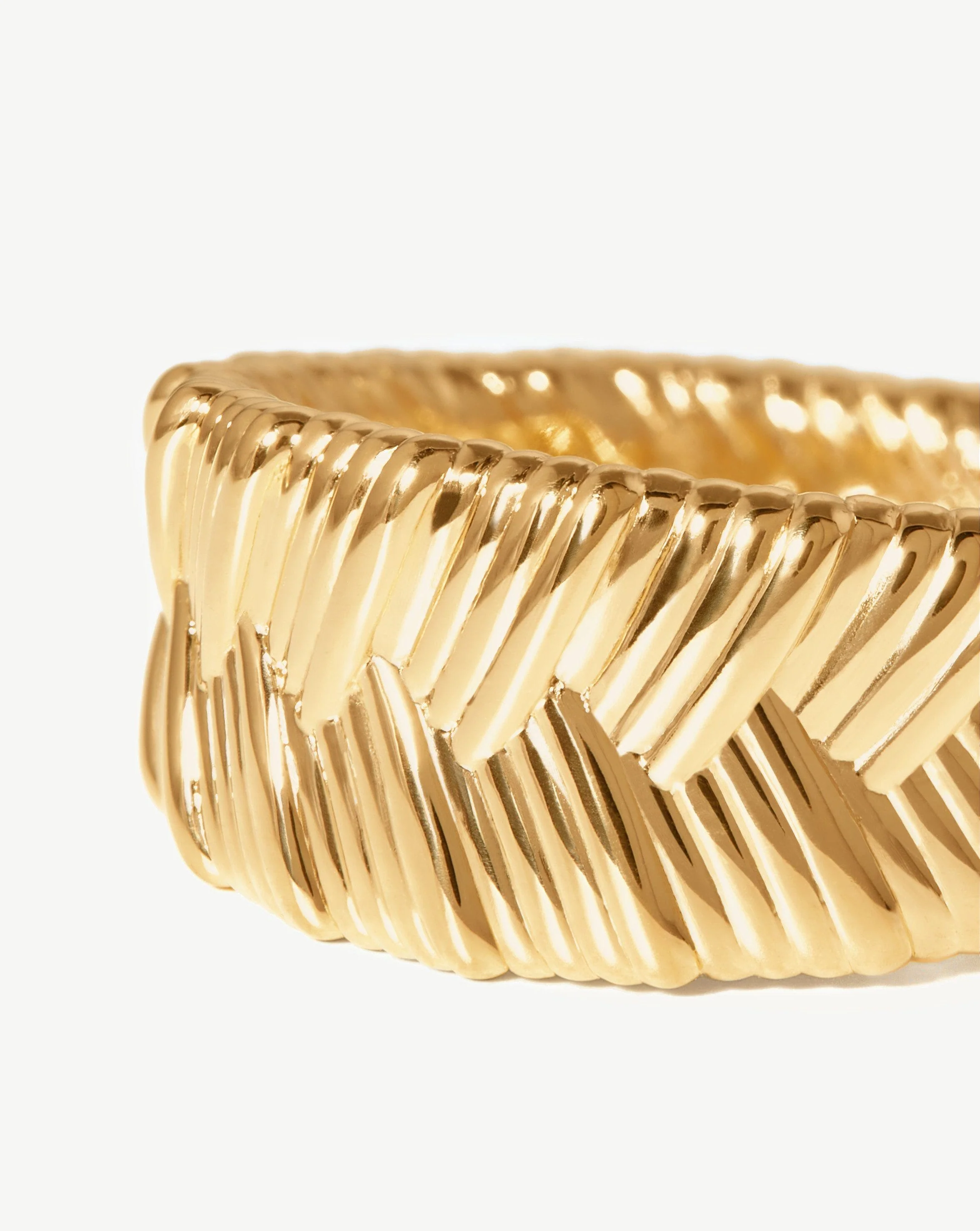 Wide Braid Ring | 18ct Gold Plated - Image 4