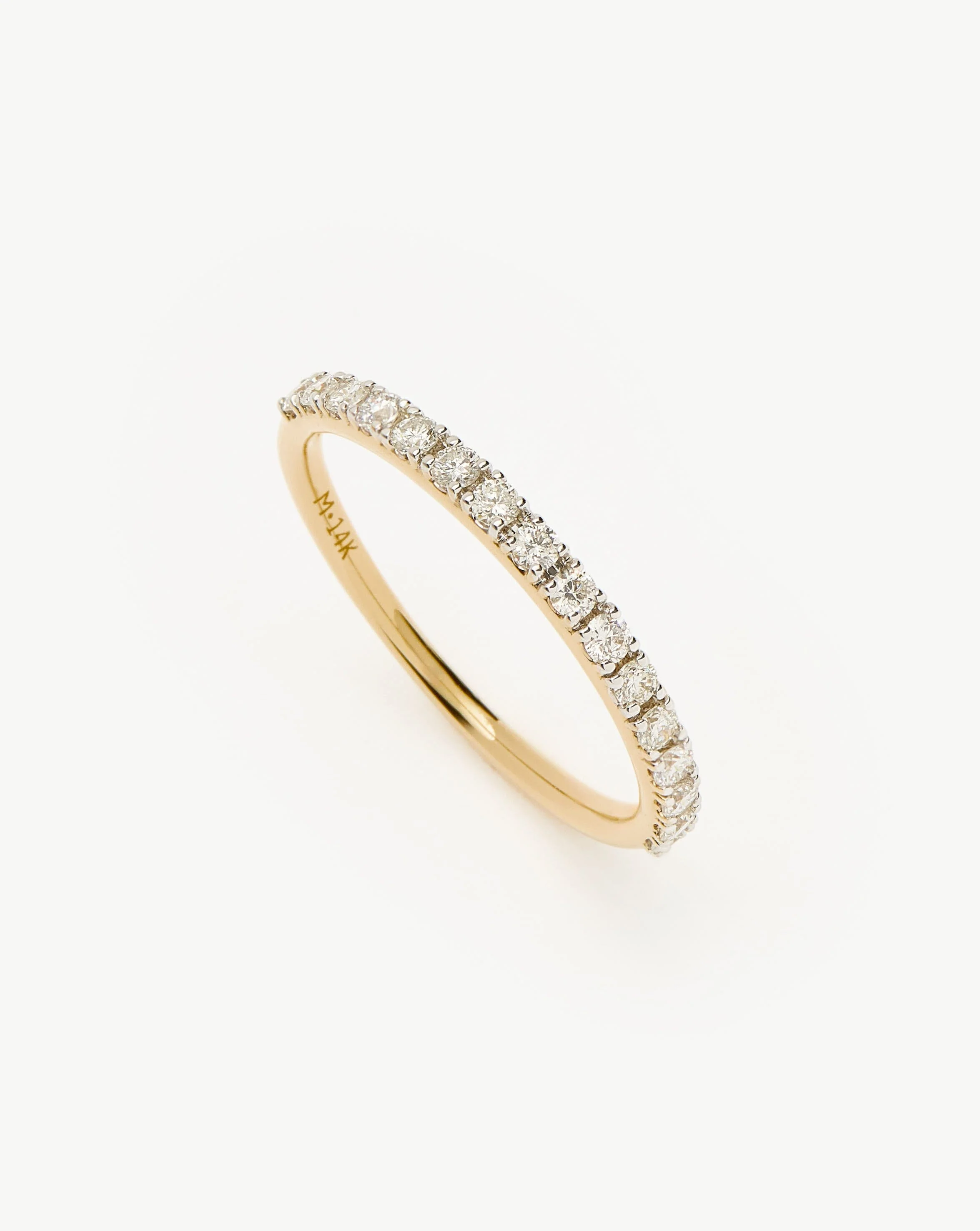 Solid Gold Slim Half Eternity Ring | 14ct Solid Gold/Diamond
