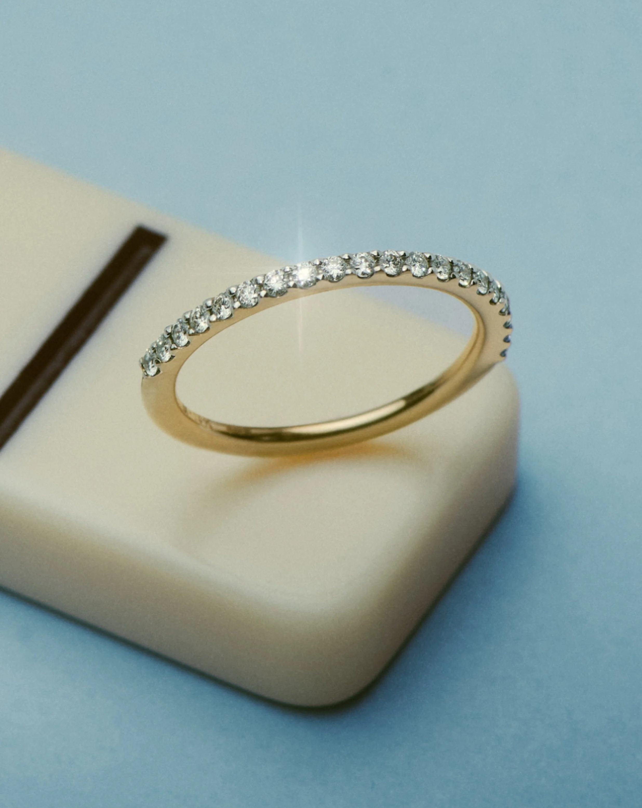 Solid Gold Slim Half Eternity Ring | 14ct Solid Gold/Diamond - Image 4