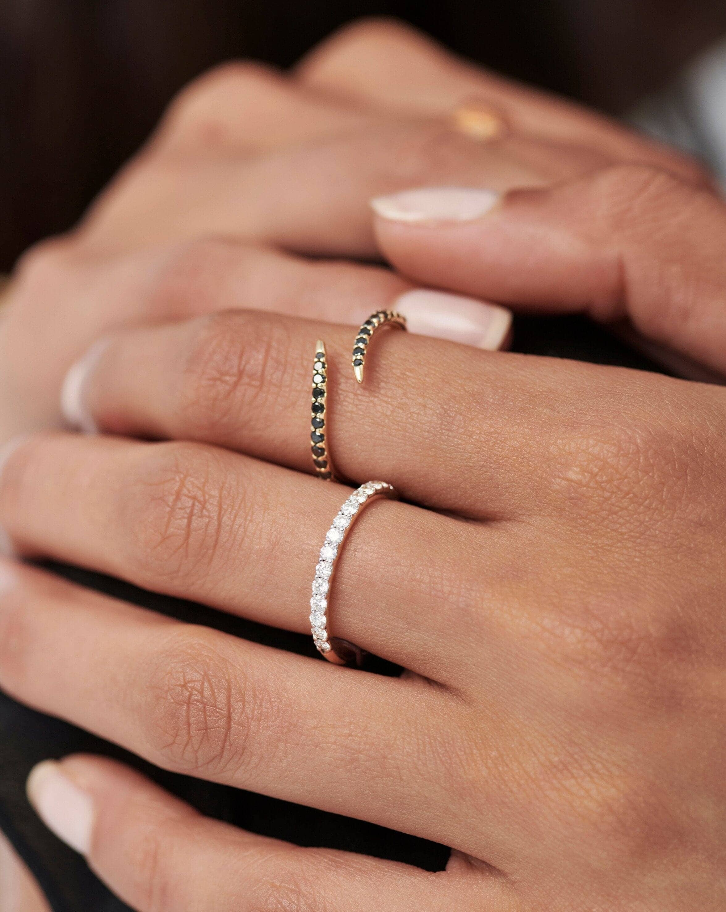 Solid Gold Slim Half Eternity Ring | 14ct Solid Gold/Diamond - Image 5