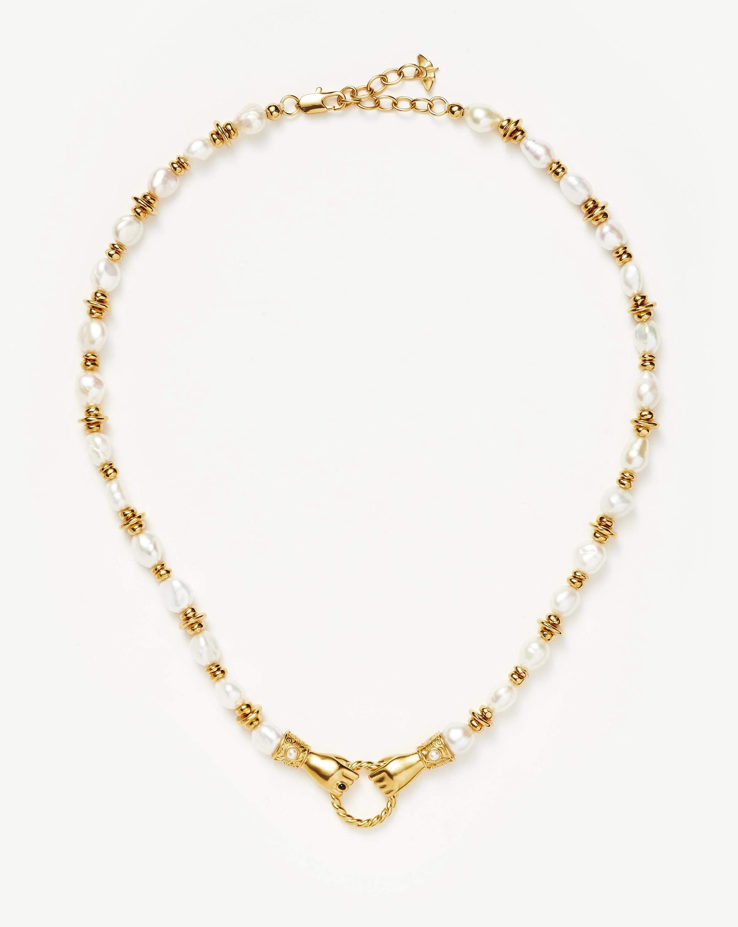 Harris Reed In Good Hands Chunky Beaded Gemstone Necklace | 18ct Gold Plated/Pearl - Image 5