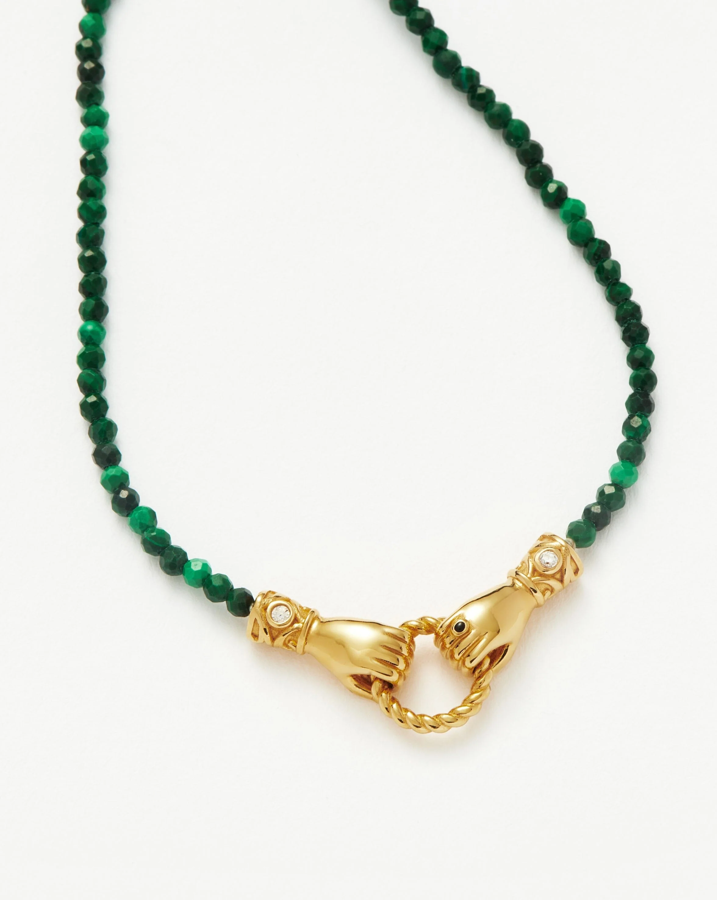 Harris Reed In Good Hands Mini Beaded Gemstone Bracelet | 18ct Gold Plated/Malachite - Image 4