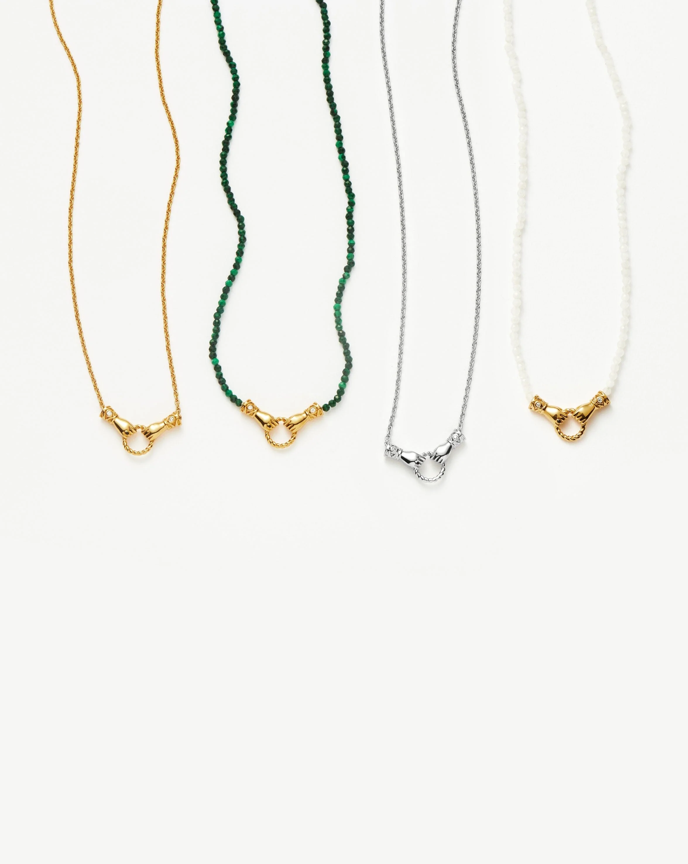 Harris Reed In Good Hands Mini Beaded Gemstone Necklace | 18ct Gold Plated/Malachite - Image 4