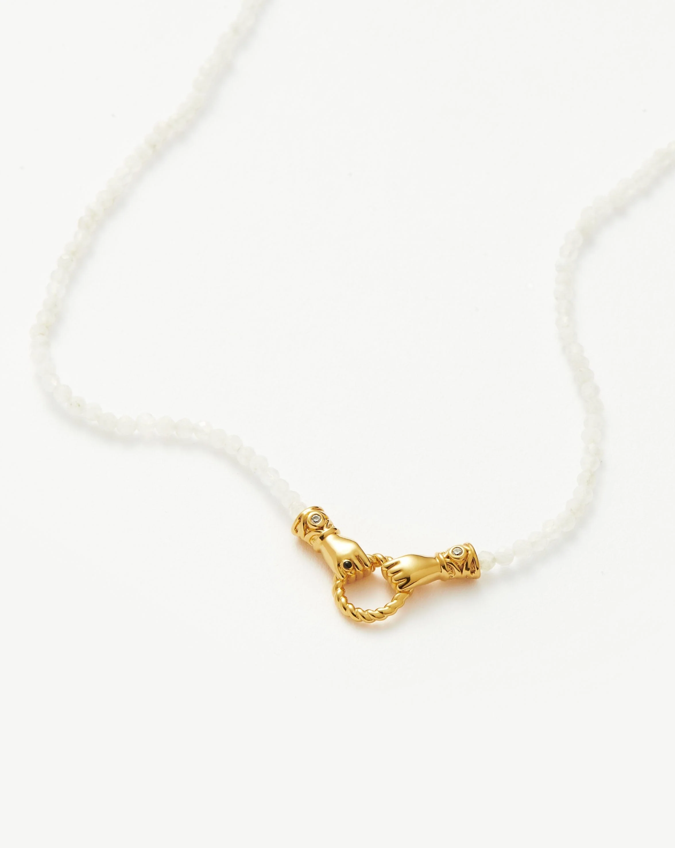 Harris Reed In Good Hands Mini Beaded Gemstone Necklace | 18ct Gold Plated/Rainbow Moonstone - Image 5