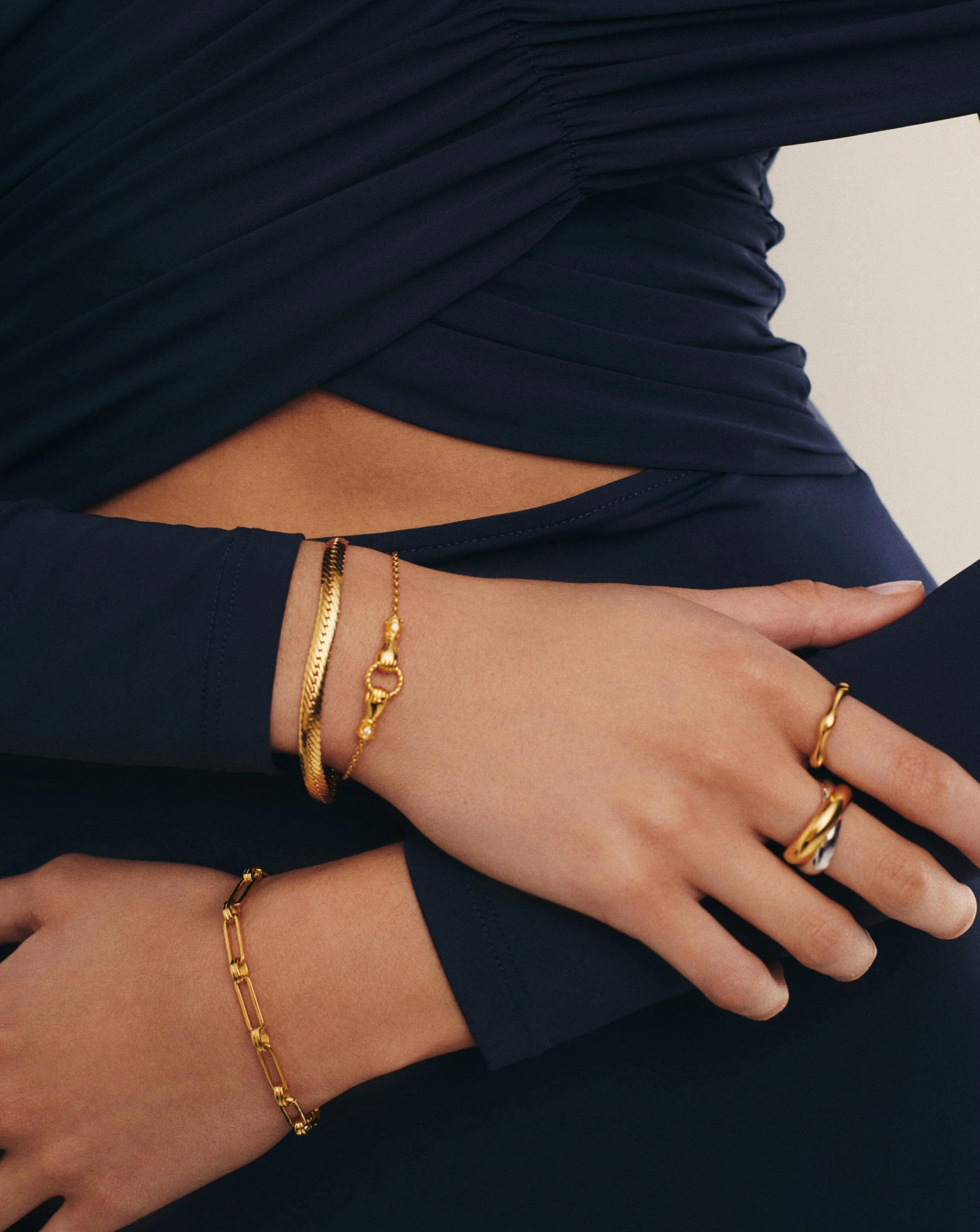 Harris Reed In Good Hands Slider Bracelet | 18ct Gold Plated/Cubic Zirconia - Image 2