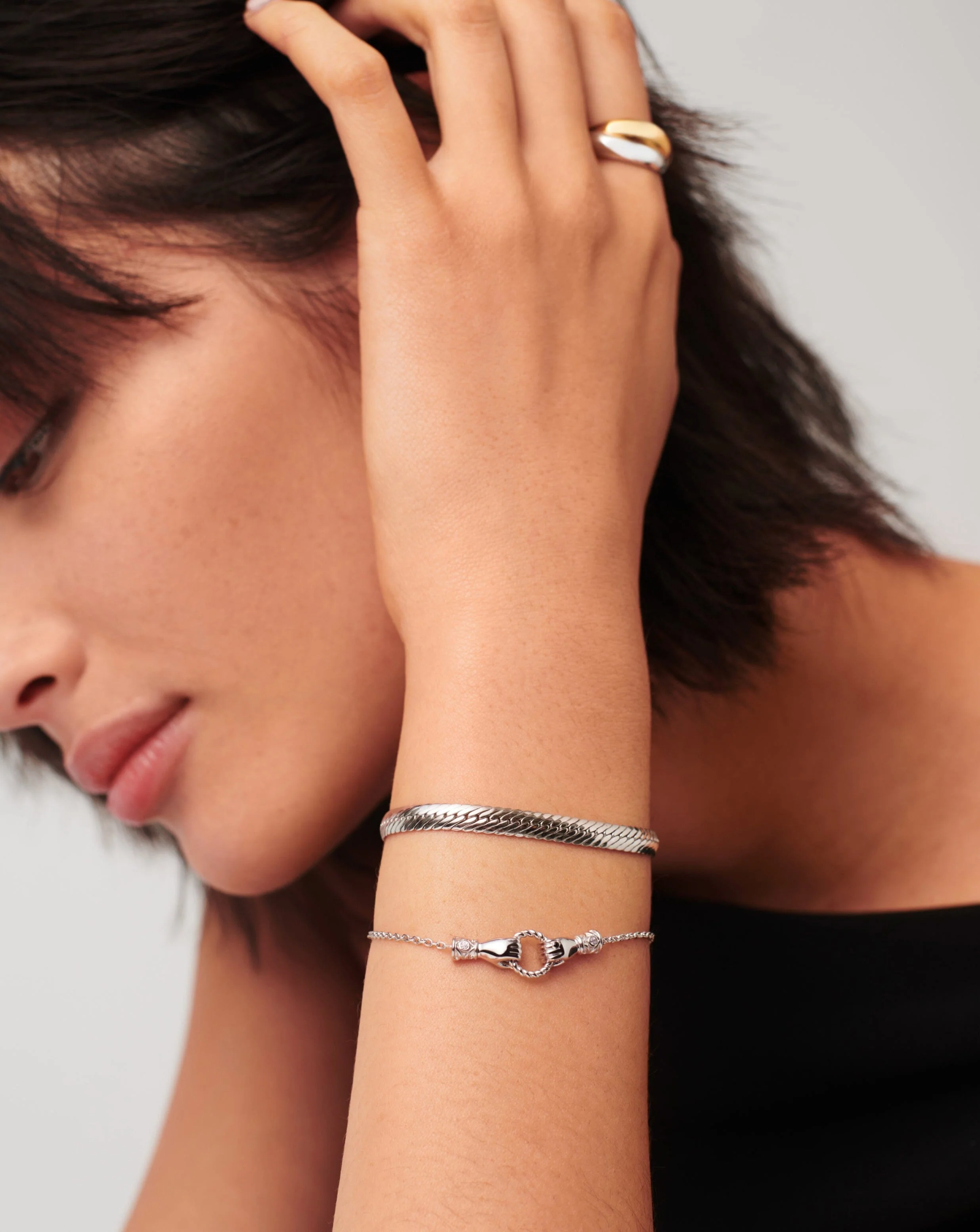Harris Reed In Good Hands Slider Bracelet | Silver Plated/Cubic Zirconia - Image 3