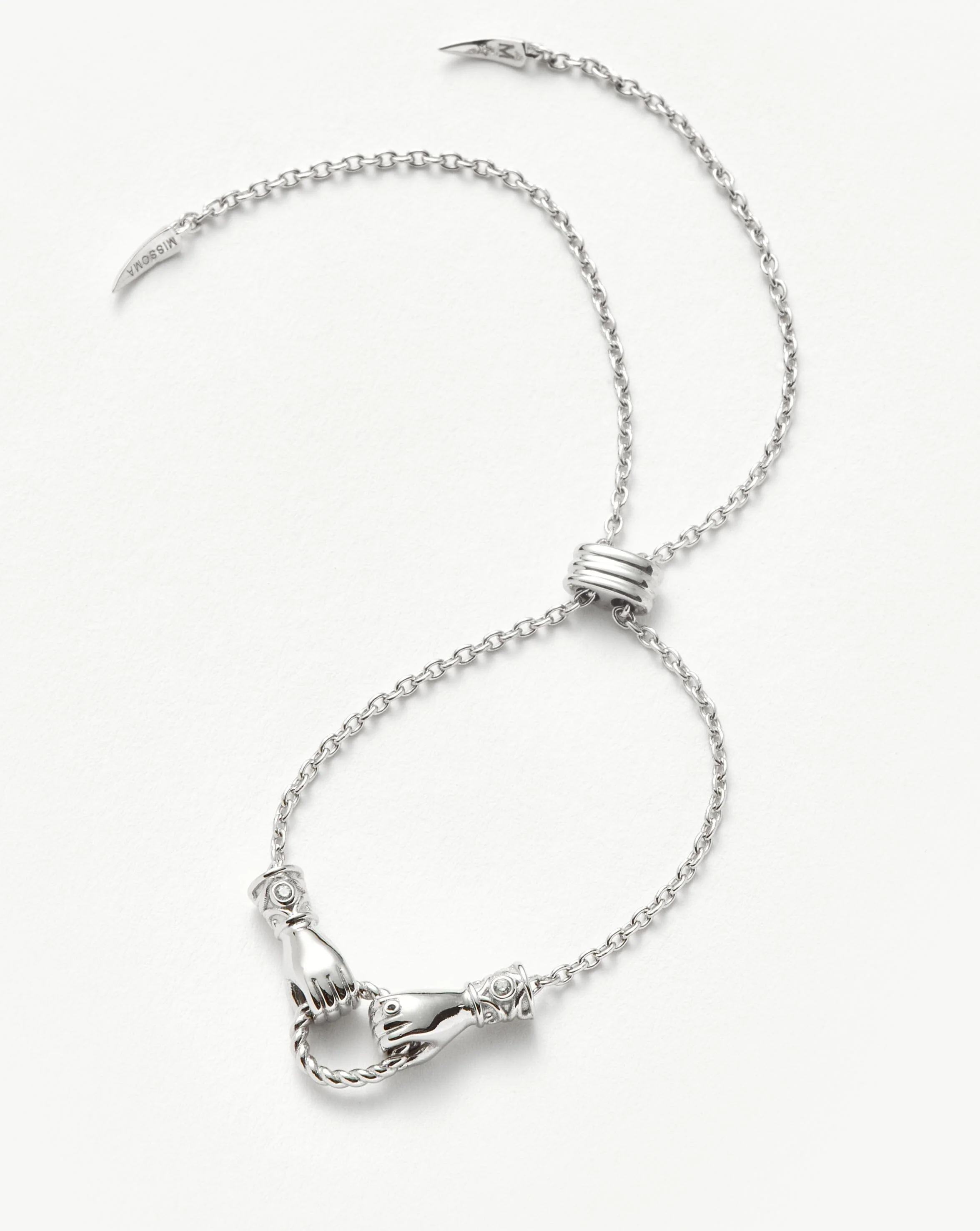 Harris Reed In Good Hands Slider Bracelet | Silver Plated/Cubic Zirconia - Image 4