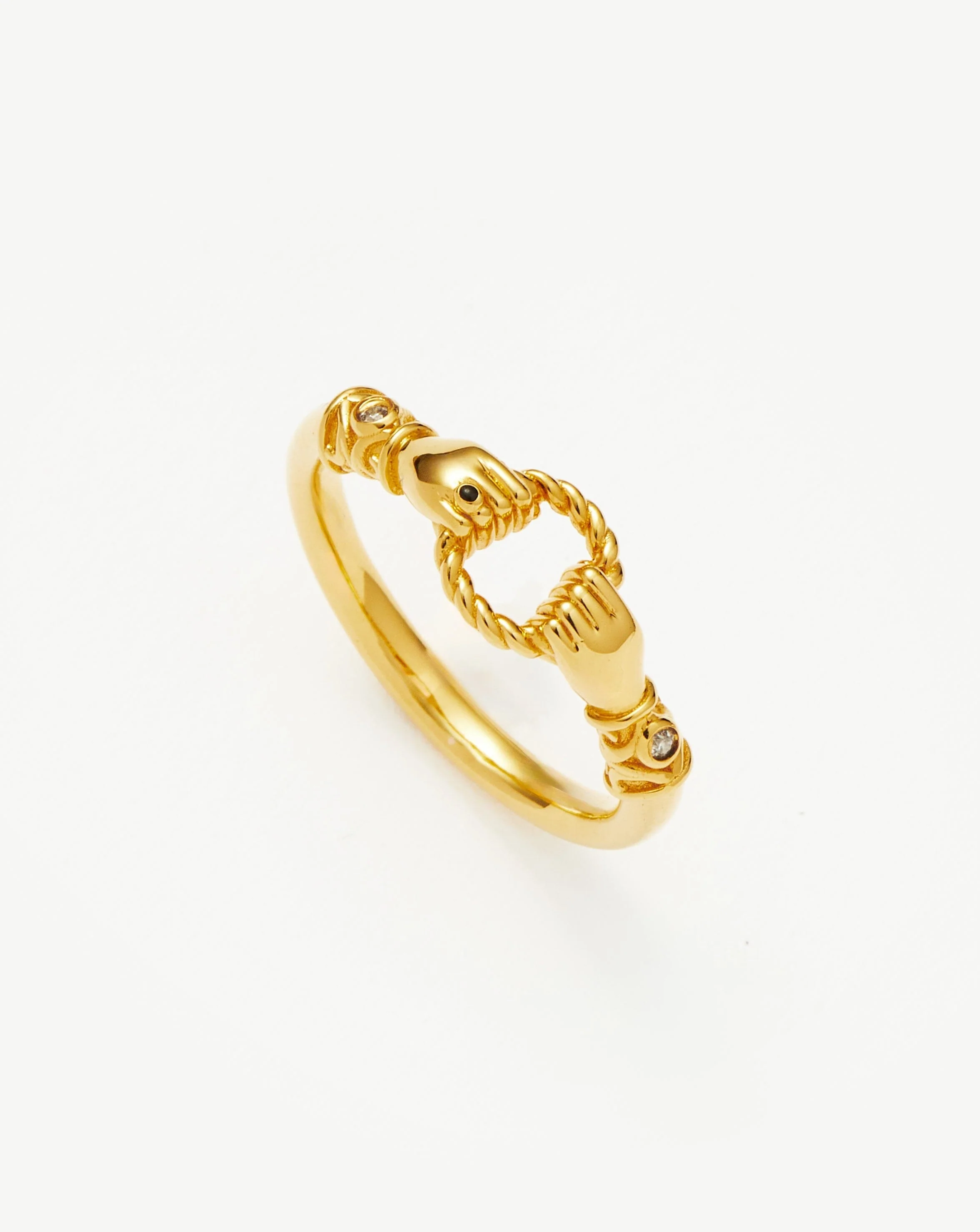 Harris Reed In Good Hands Stacking Ring | 18ct Gold Vermeil/Cubic Zirconia & Black Onyx - Image 4