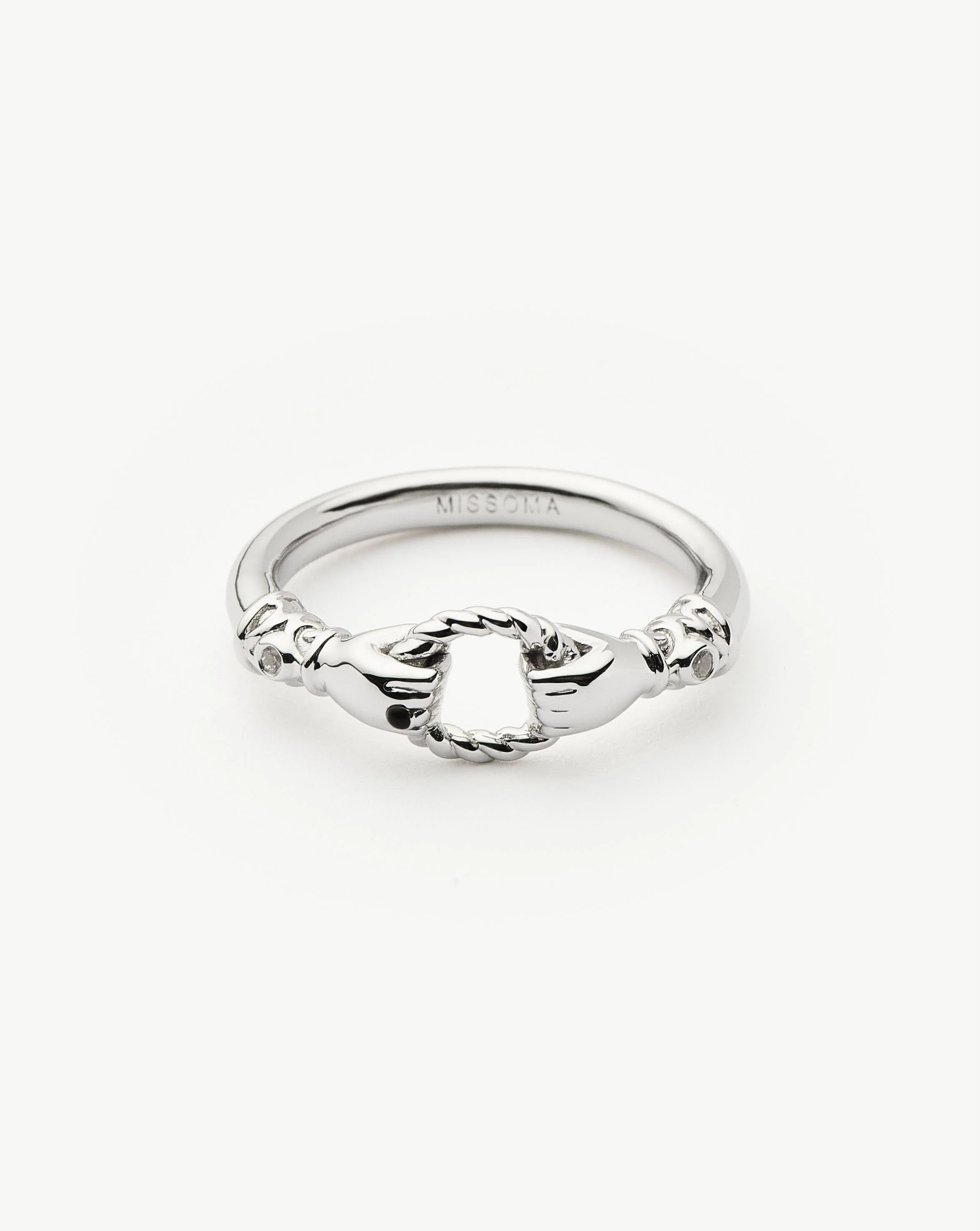 Harris Reed In Good Hands Stacking Ring | Sterling Silver/Cubic Zirconia & Black Onyx - Image 5