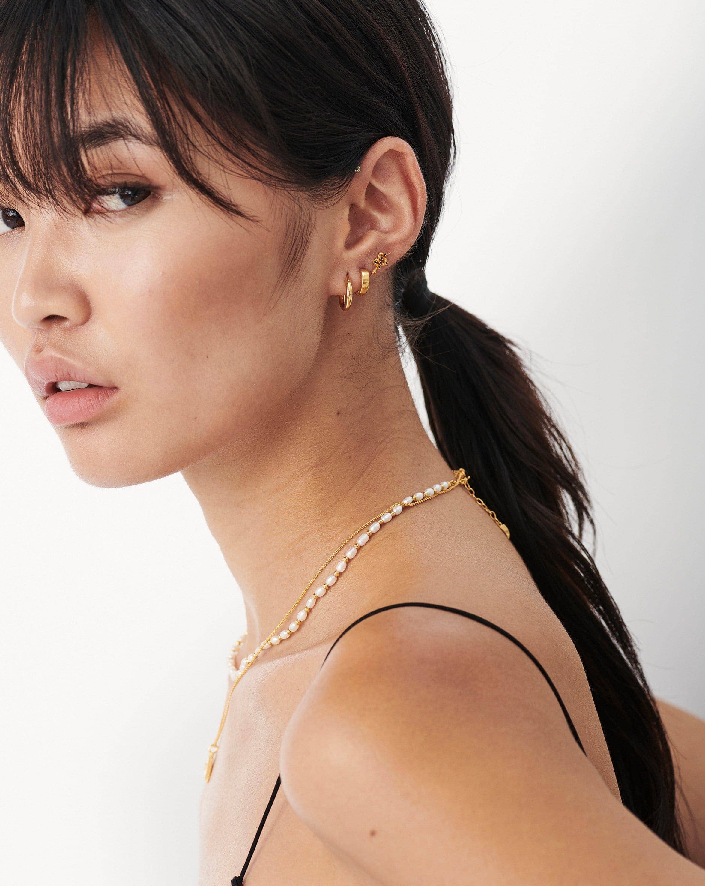 Harris Reed Serpent Single Stud Earring | Gold/Black Onyx - Image 3