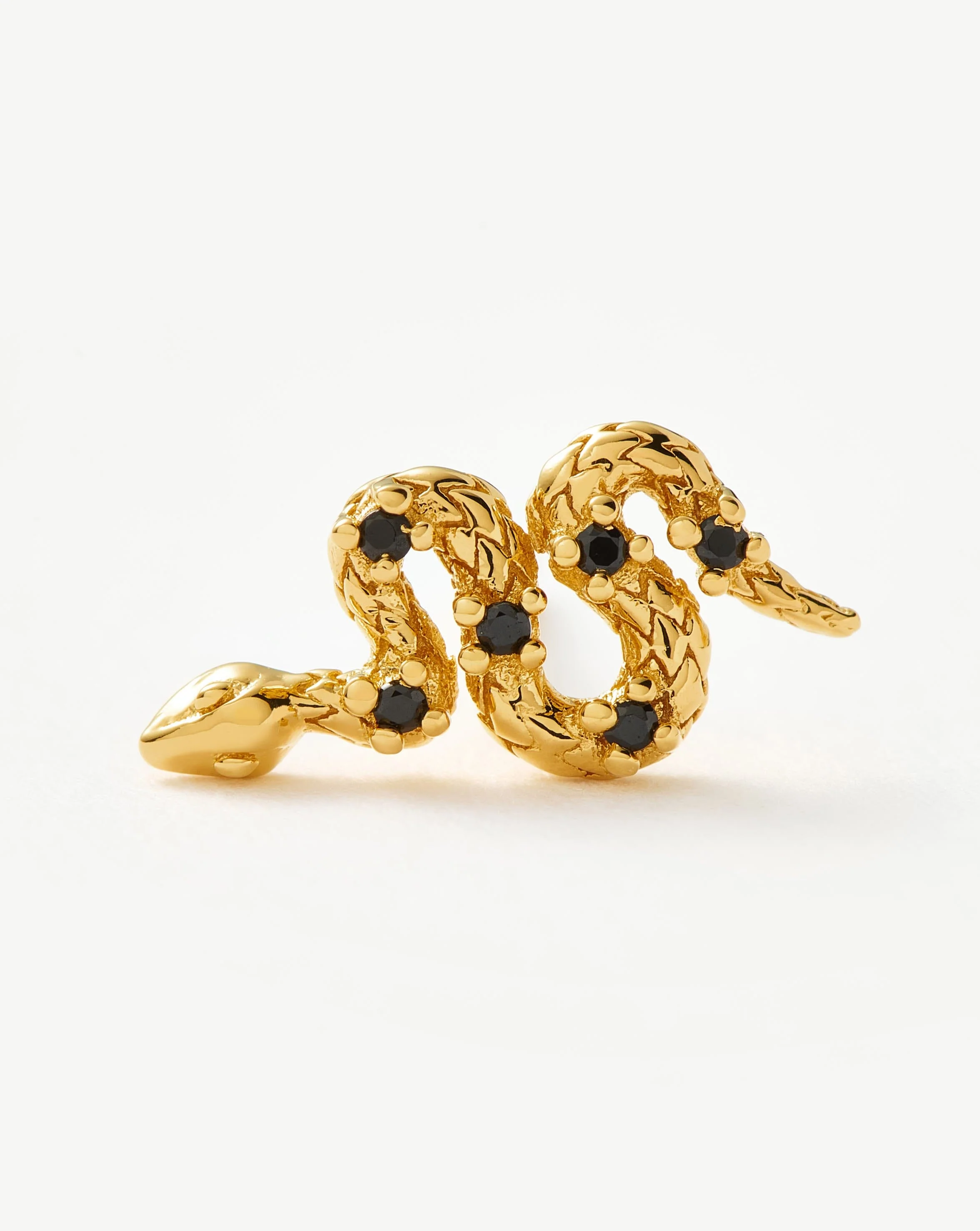 Harris Reed Serpent Single Stud Earring | Gold/Black Onyx - Image 4