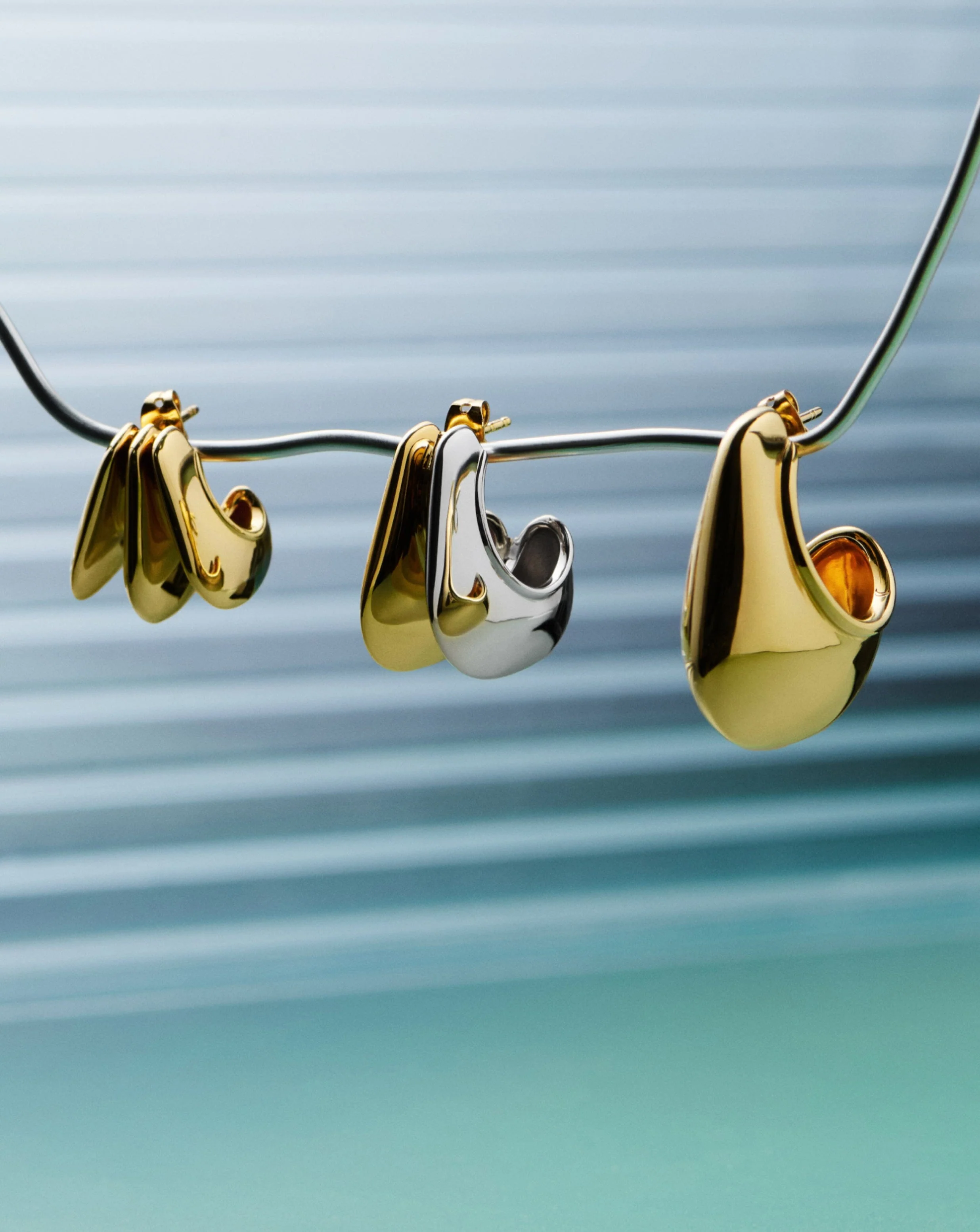 Hera Dome Large Hoop Earrings | 18ct Gold Plated - Image 4