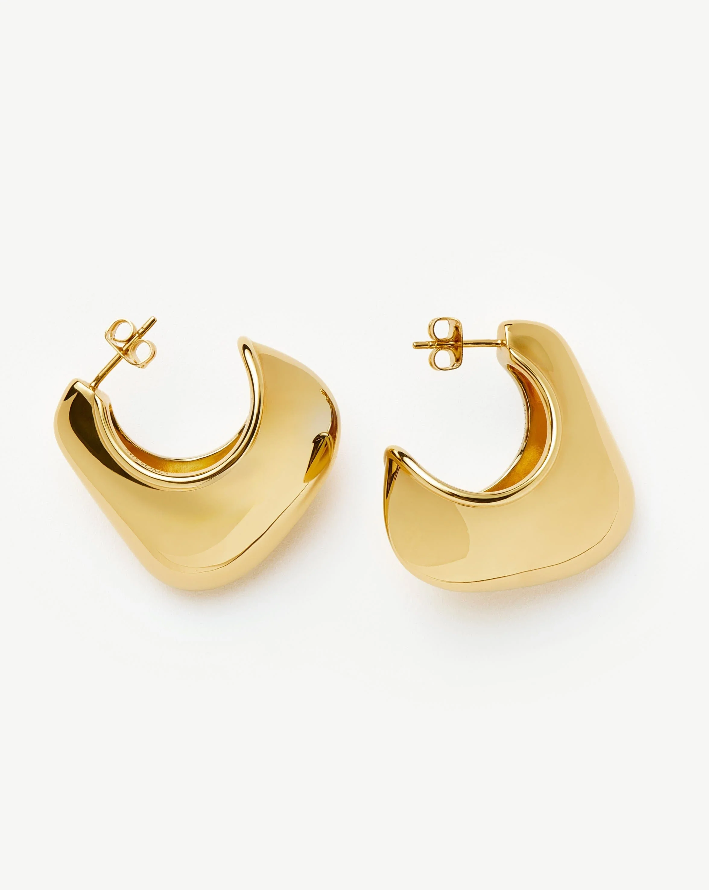 Hera Dome Large Hoop Earrings | 18ct Gold Plated - Image 5
