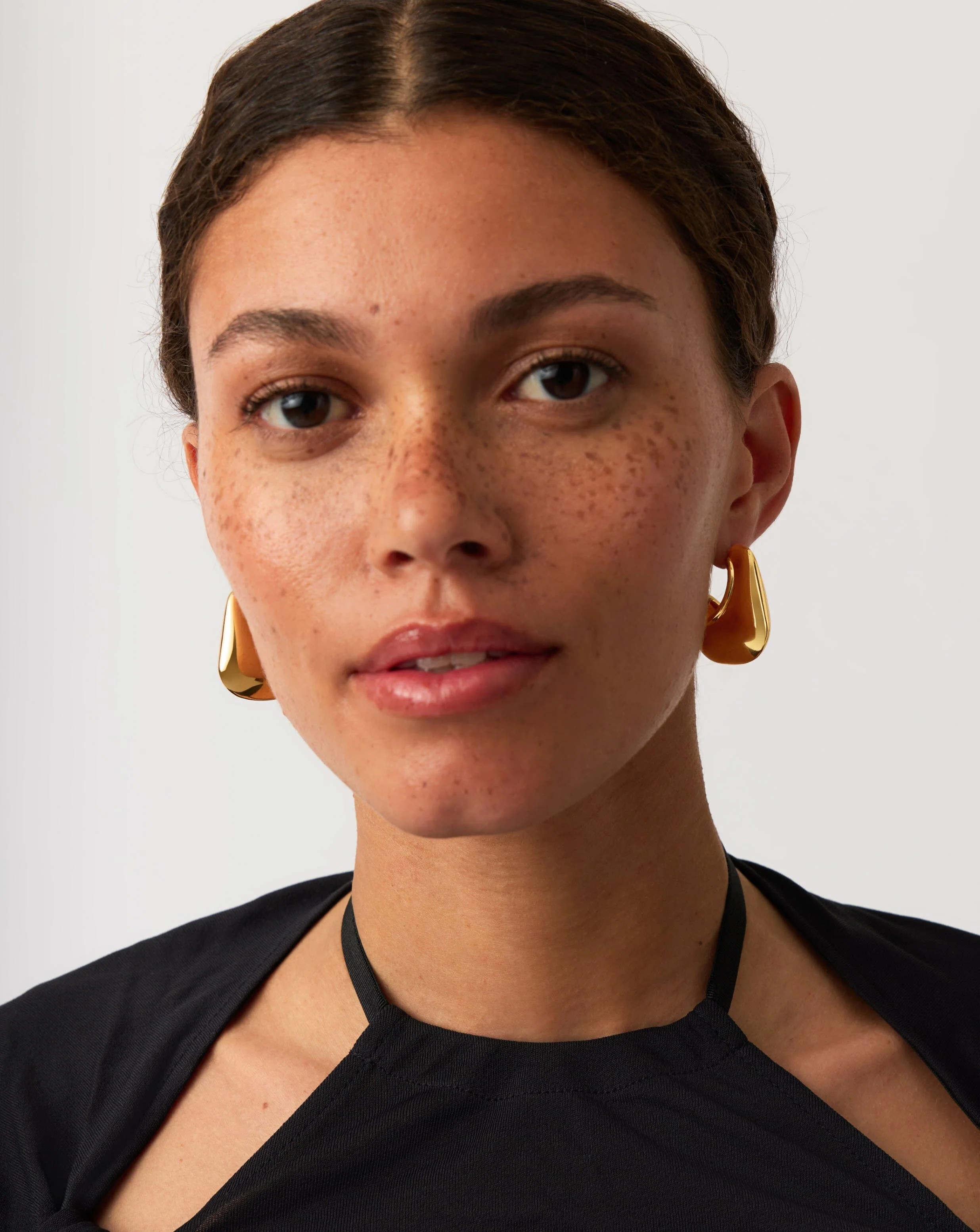 Hera Dome Large Hoop Earrings | 18ct Gold Plated - Image 6