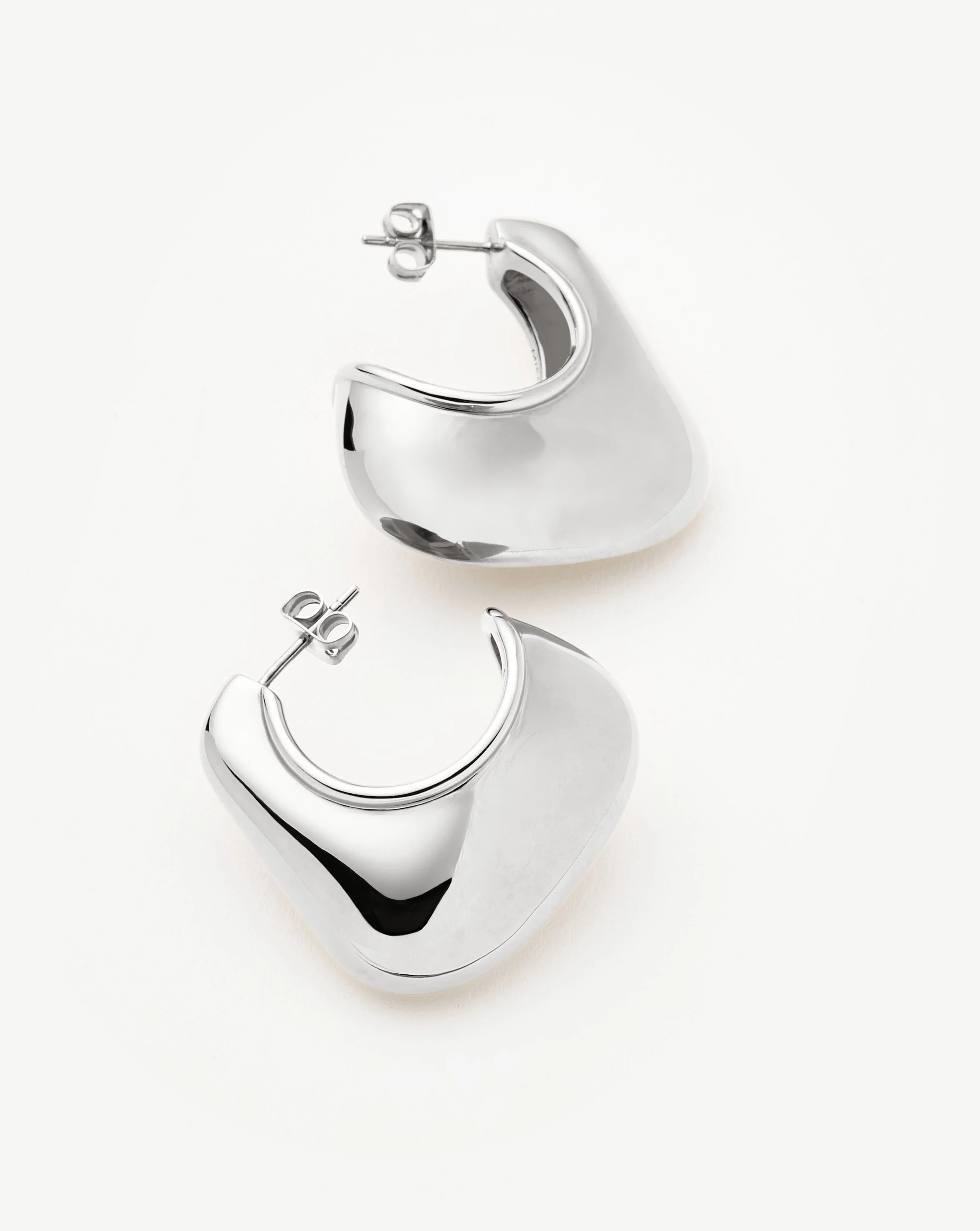 Hera Dome Large Hoop Earrings | Silver Plated - Image 5