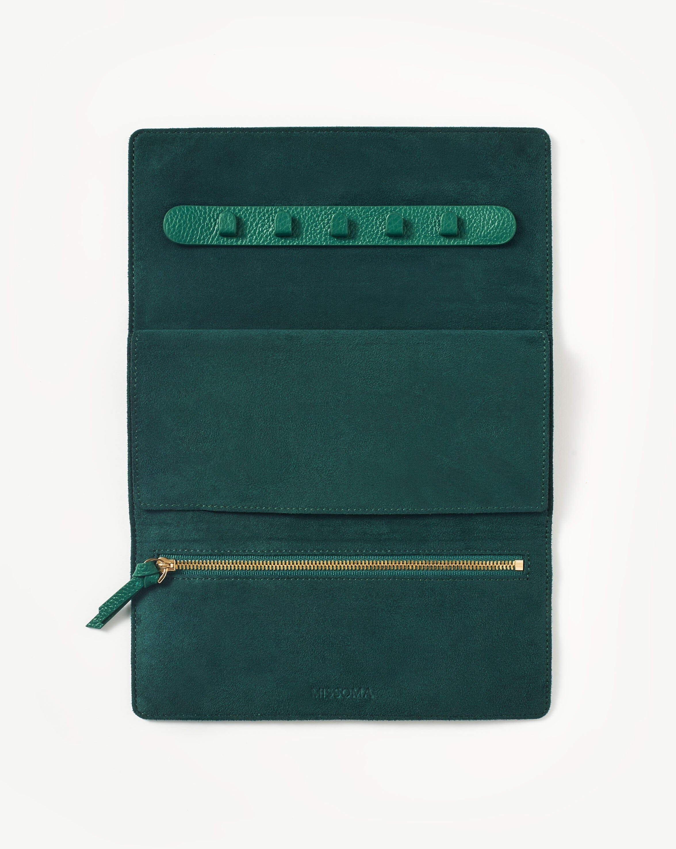 Leather Jewellery Roll | Malachite Green - Image 3