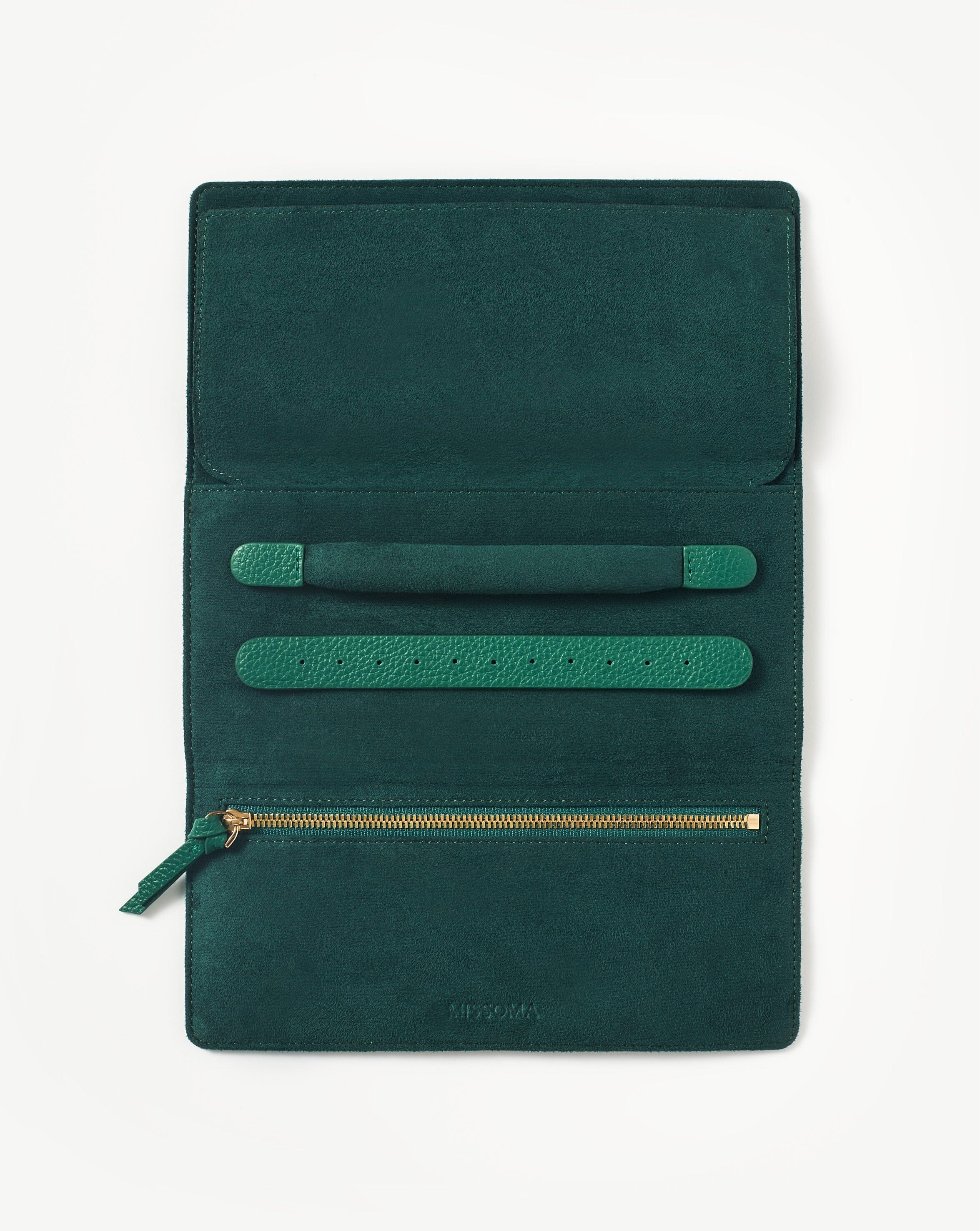 Leather Jewellery Roll | Malachite Green - Image 5