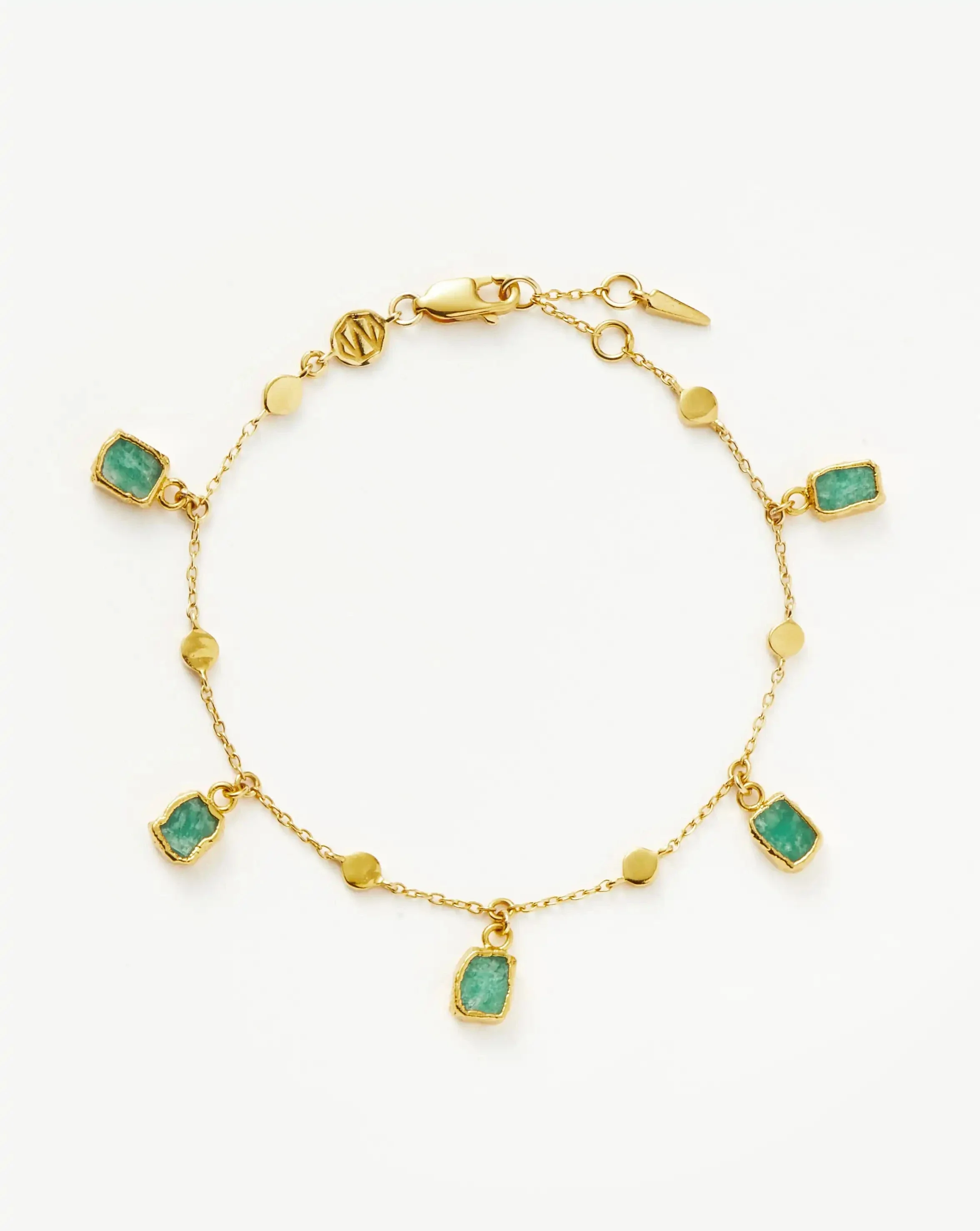 Lena Charm Bracelet | 18ct Gold Plated/Amazonite