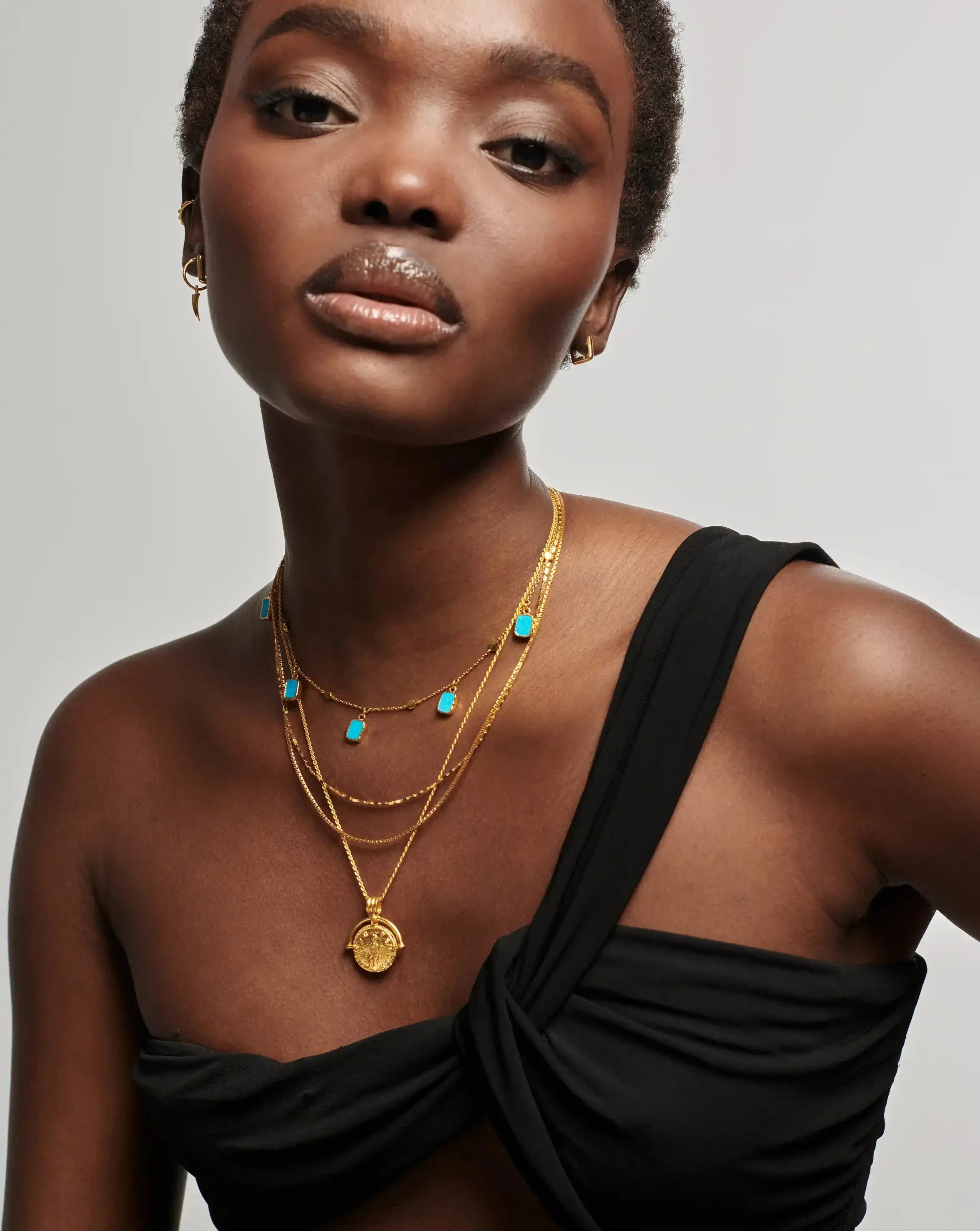 Lena Charm Choker | 18ct Gold Plated/Turquoise - Image 3