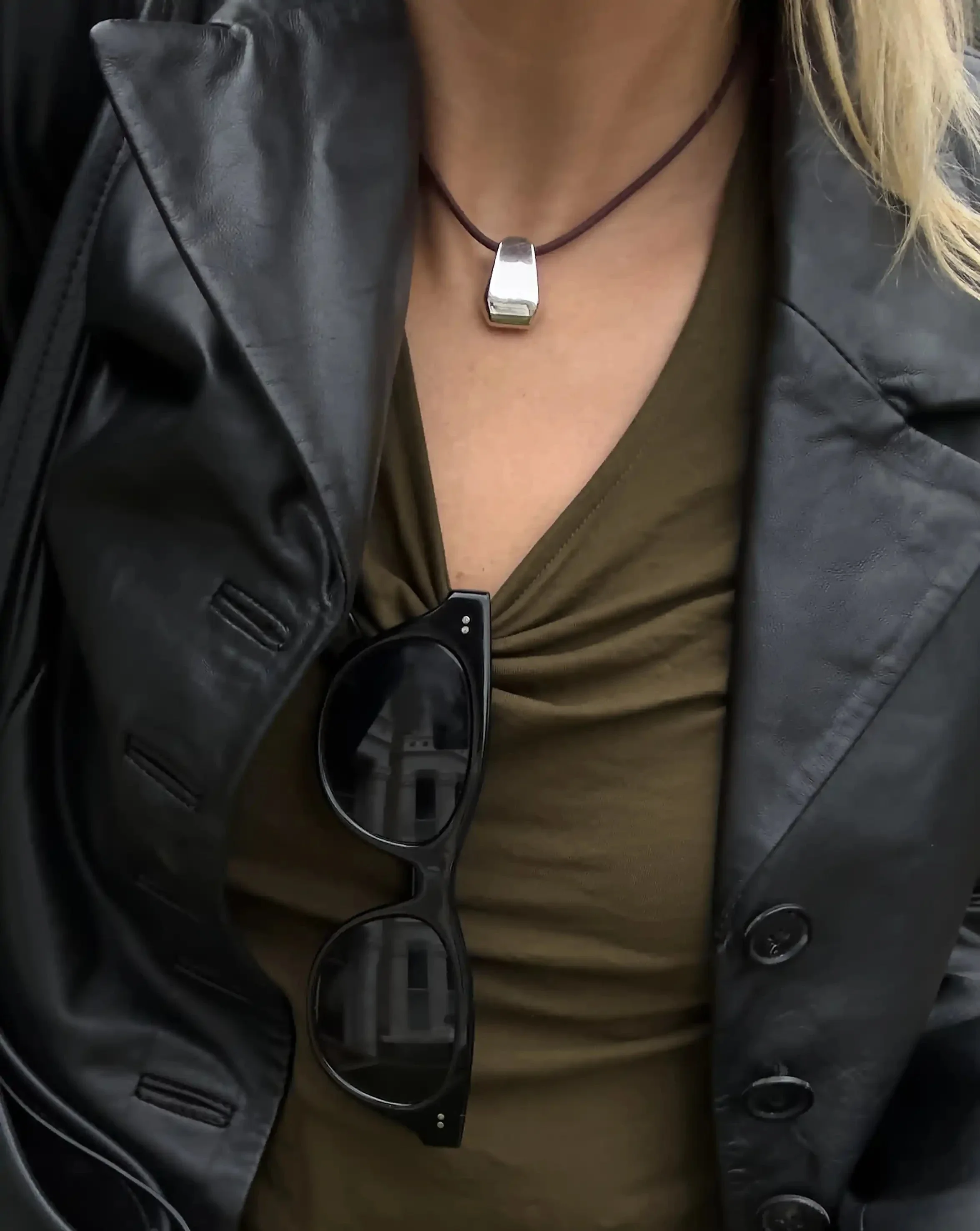 Lucy Williams Arco Cord Necklace | Silver Plated - Image 2