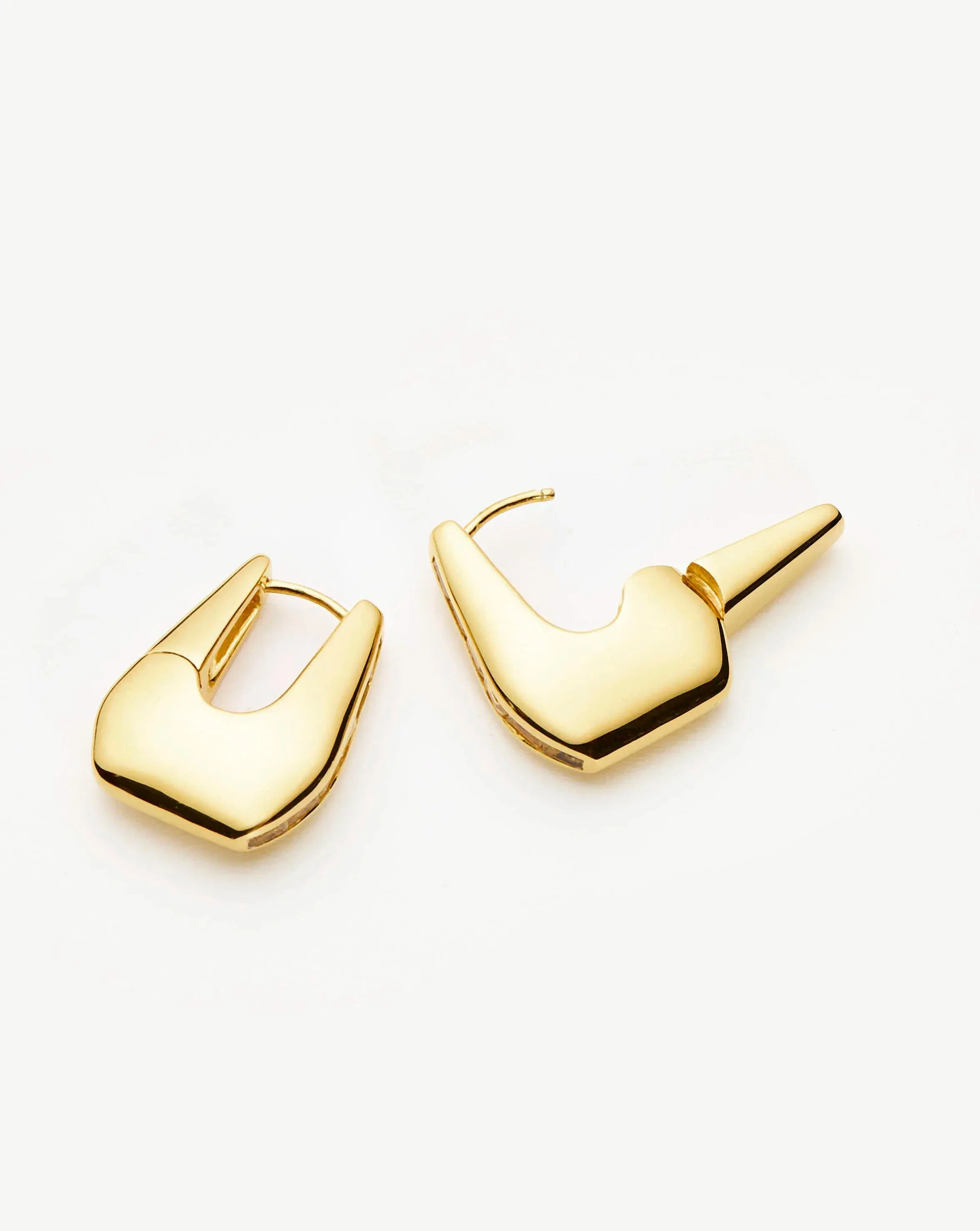 Lucy Williams Arco Pavé Small Hoop Earrings | 18ct Gold Plated - Image 3
