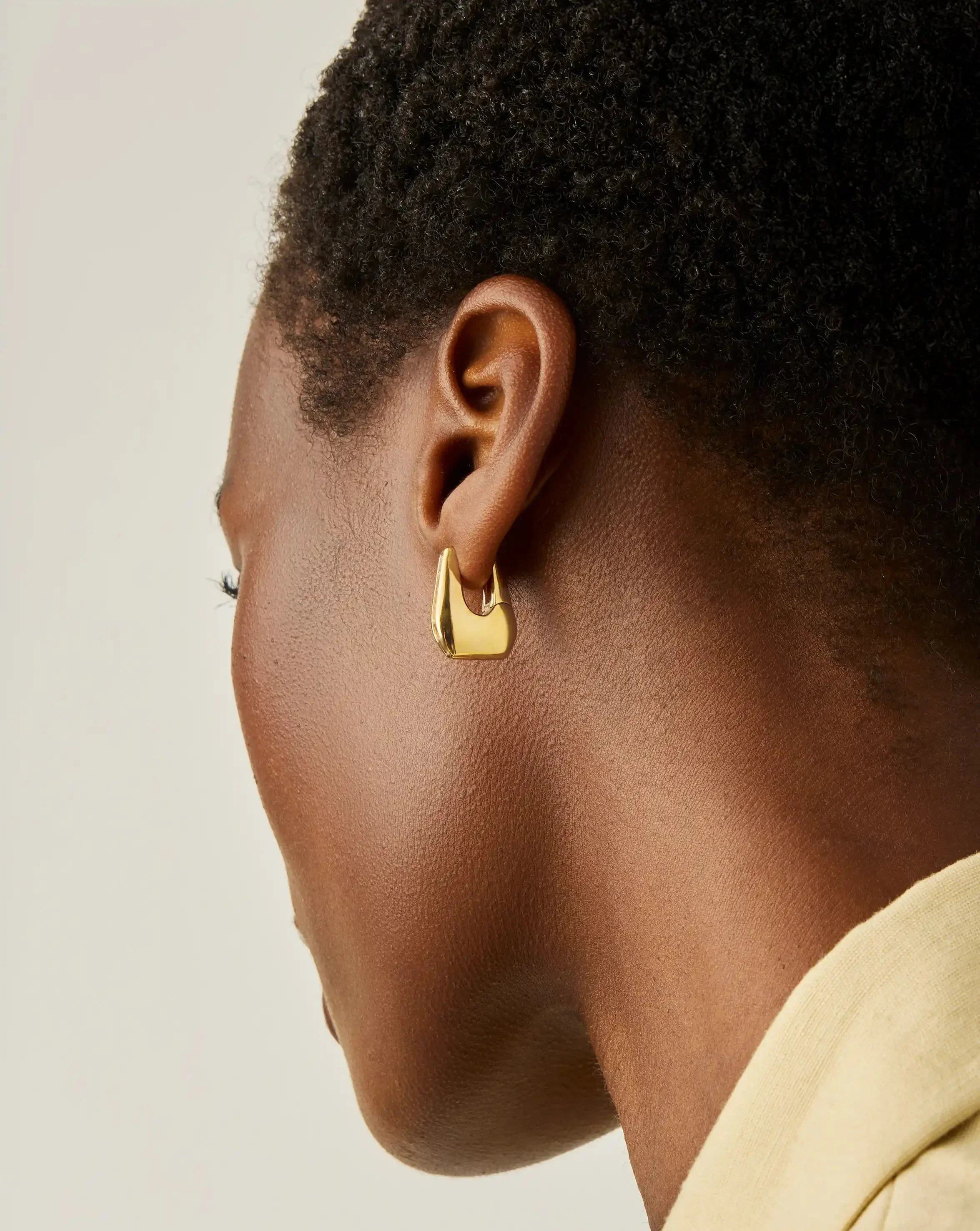 Lucy Williams Arco Pavé Small Hoop Earrings | 18ct Gold Plated - Image 5