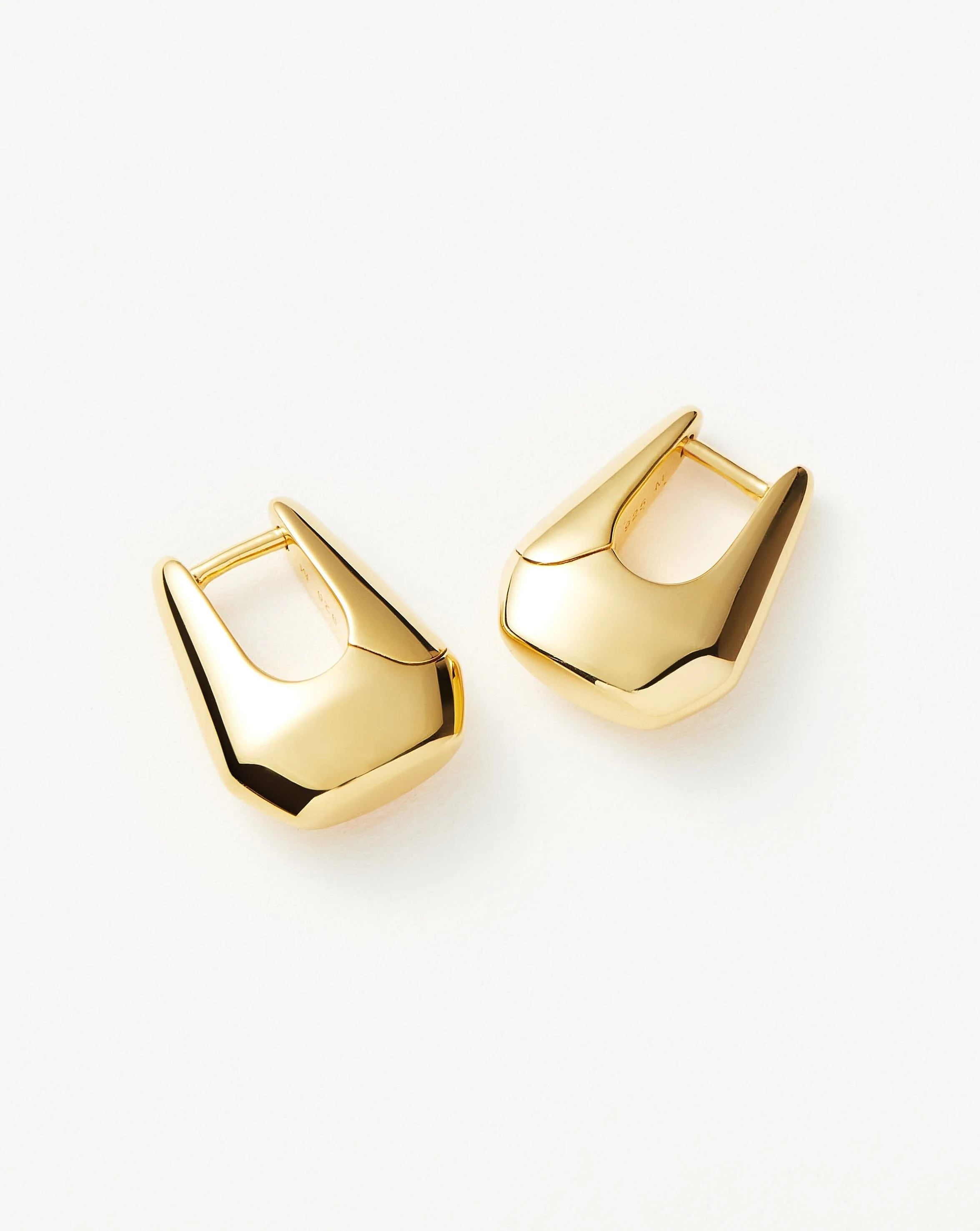 Lucy Williams Arco Small Hoop Earrings | 18ct Gold Vermeil - Image 5