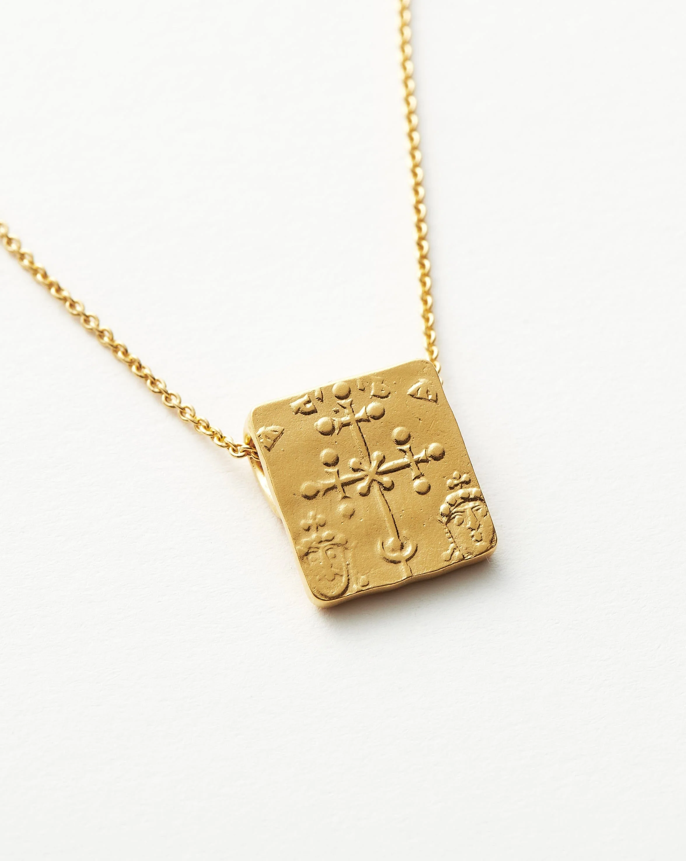 Lucy Williams Byzantine Square Coin Pendant Necklace | 18ct Gold Vermeil - Image 4