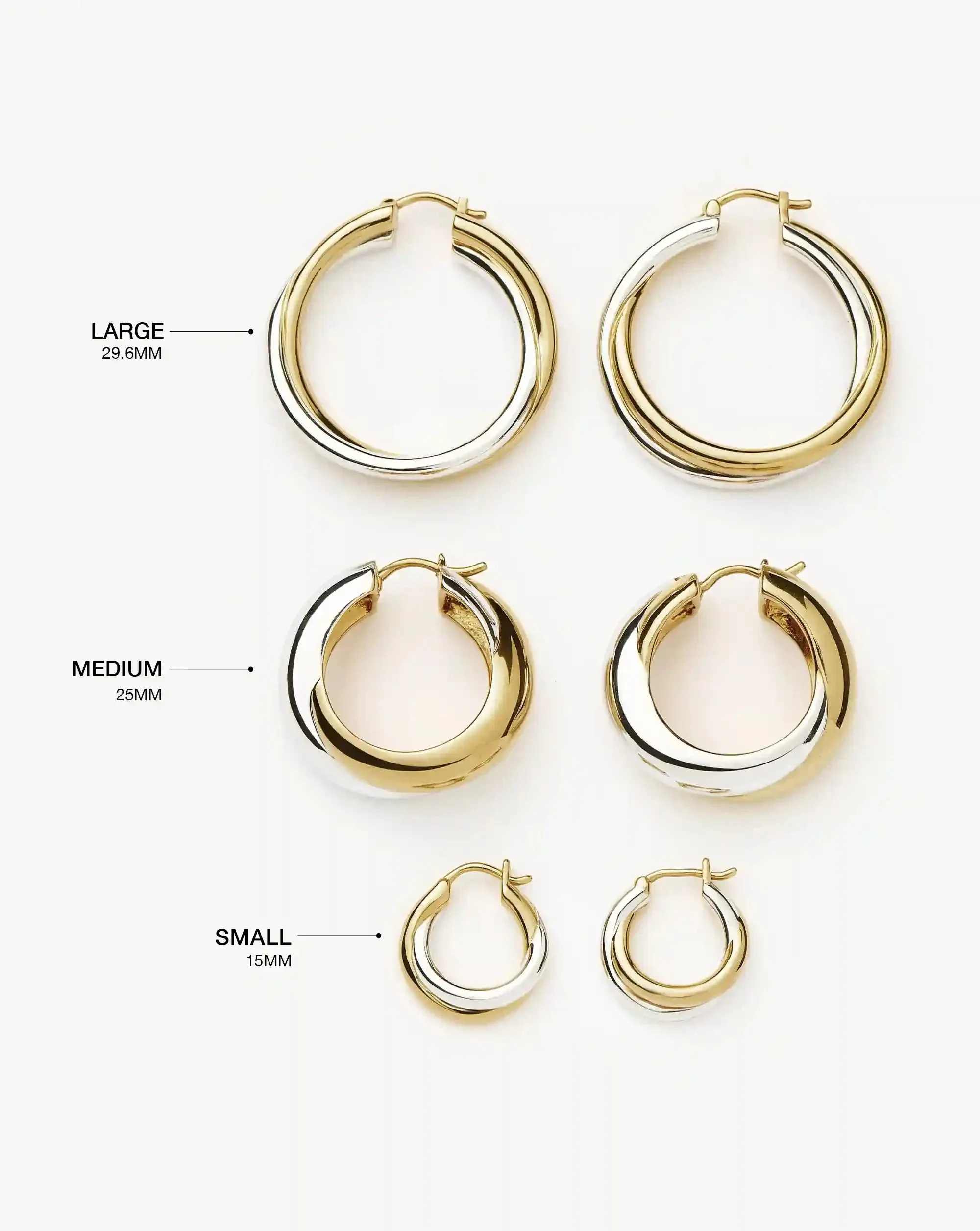 Lucy Williams Entwine Small Hoop Earrings | Mixed Metal - Image 4