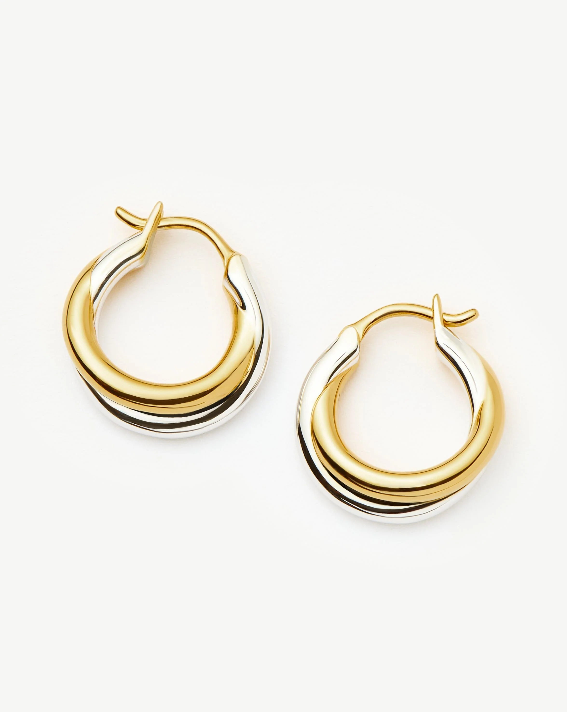 Lucy Williams Entwine Small Hoop Earrings | Mixed Metal - Image 5