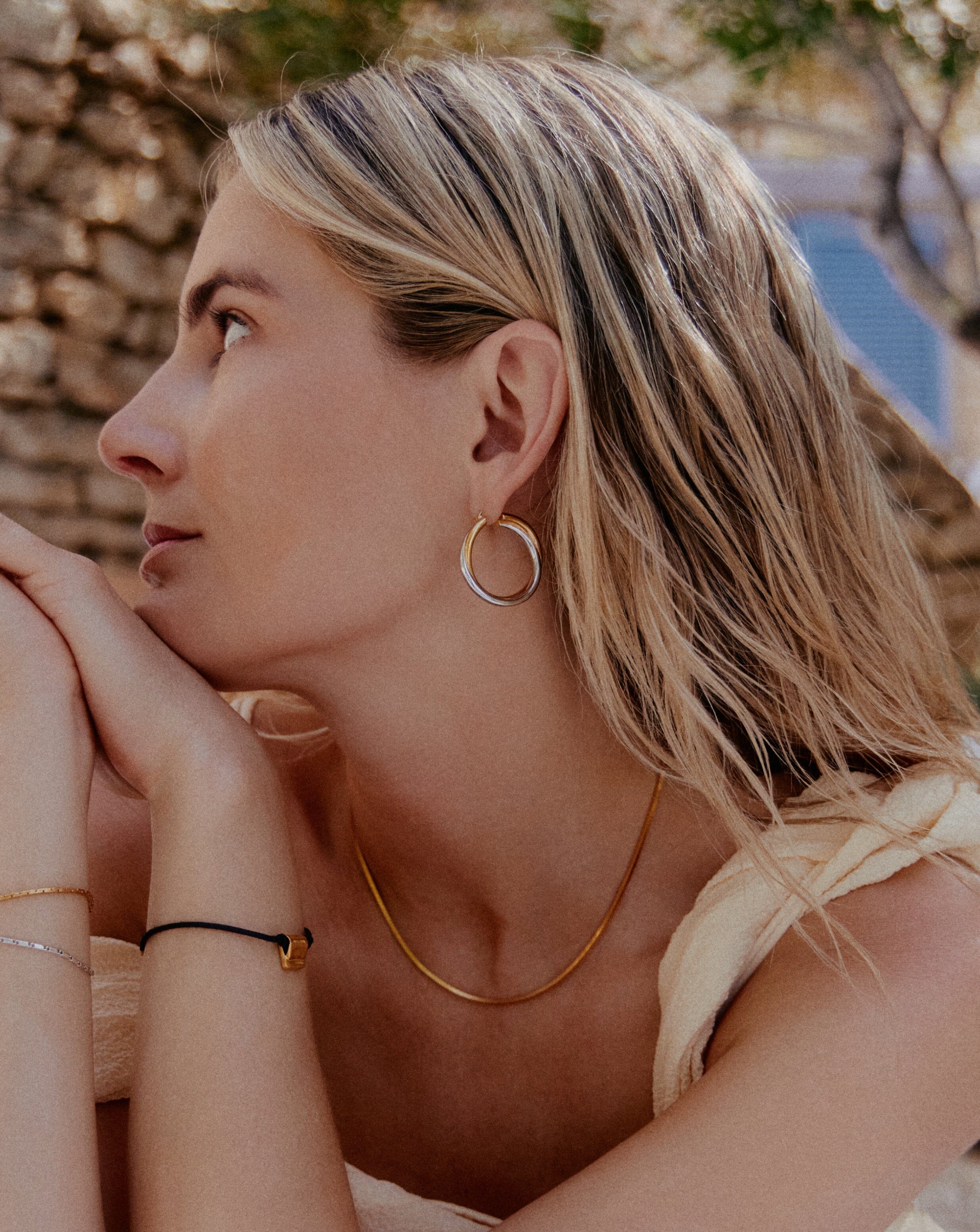 Lucy Williams Entwine Large Hoop Earrings | Mixed Metal - Image 3
