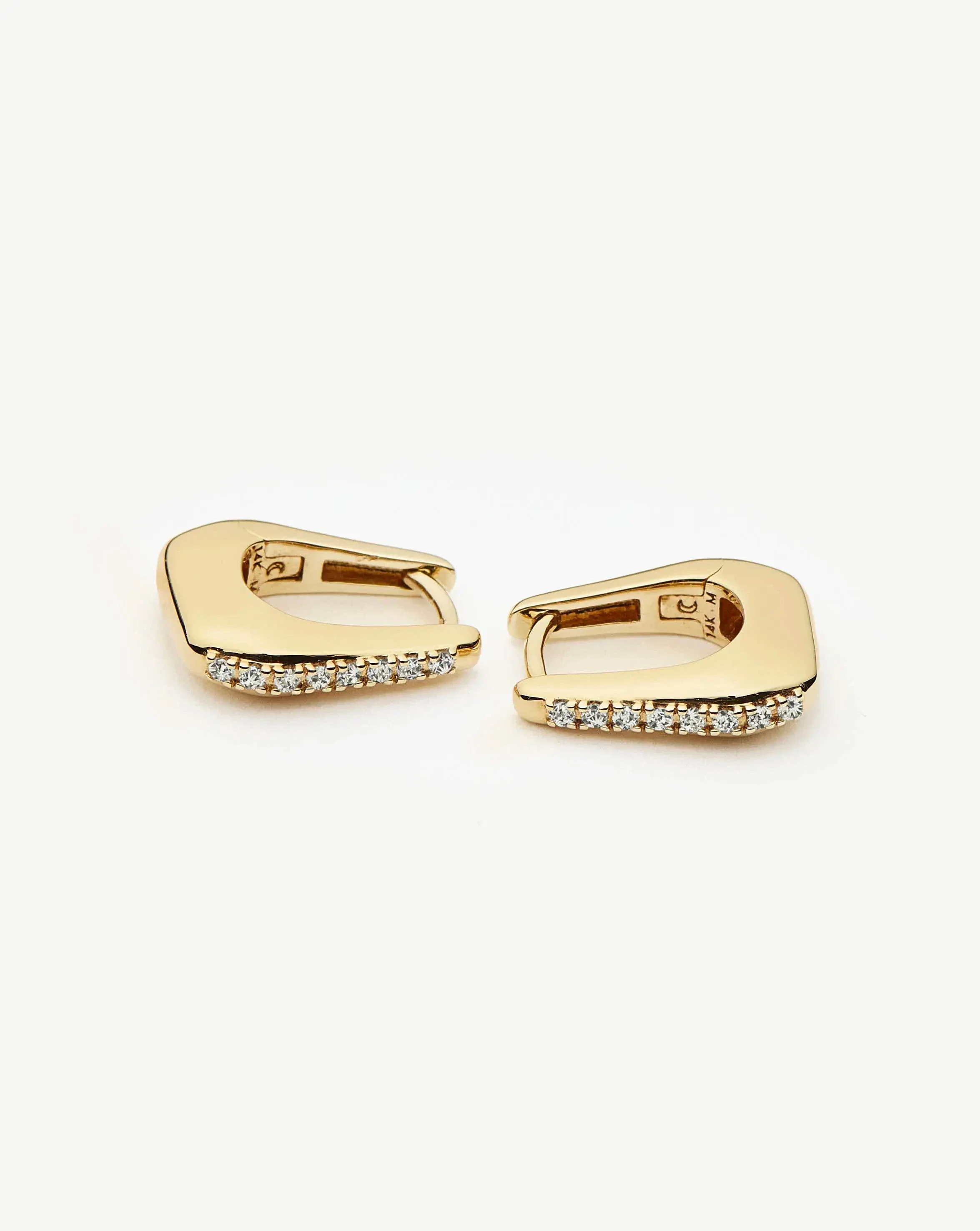 Lucy Williams Solid Gold Diamond Arco Huggies | 14ct Solid Gold/Lab Grown Diamonds - Image 6