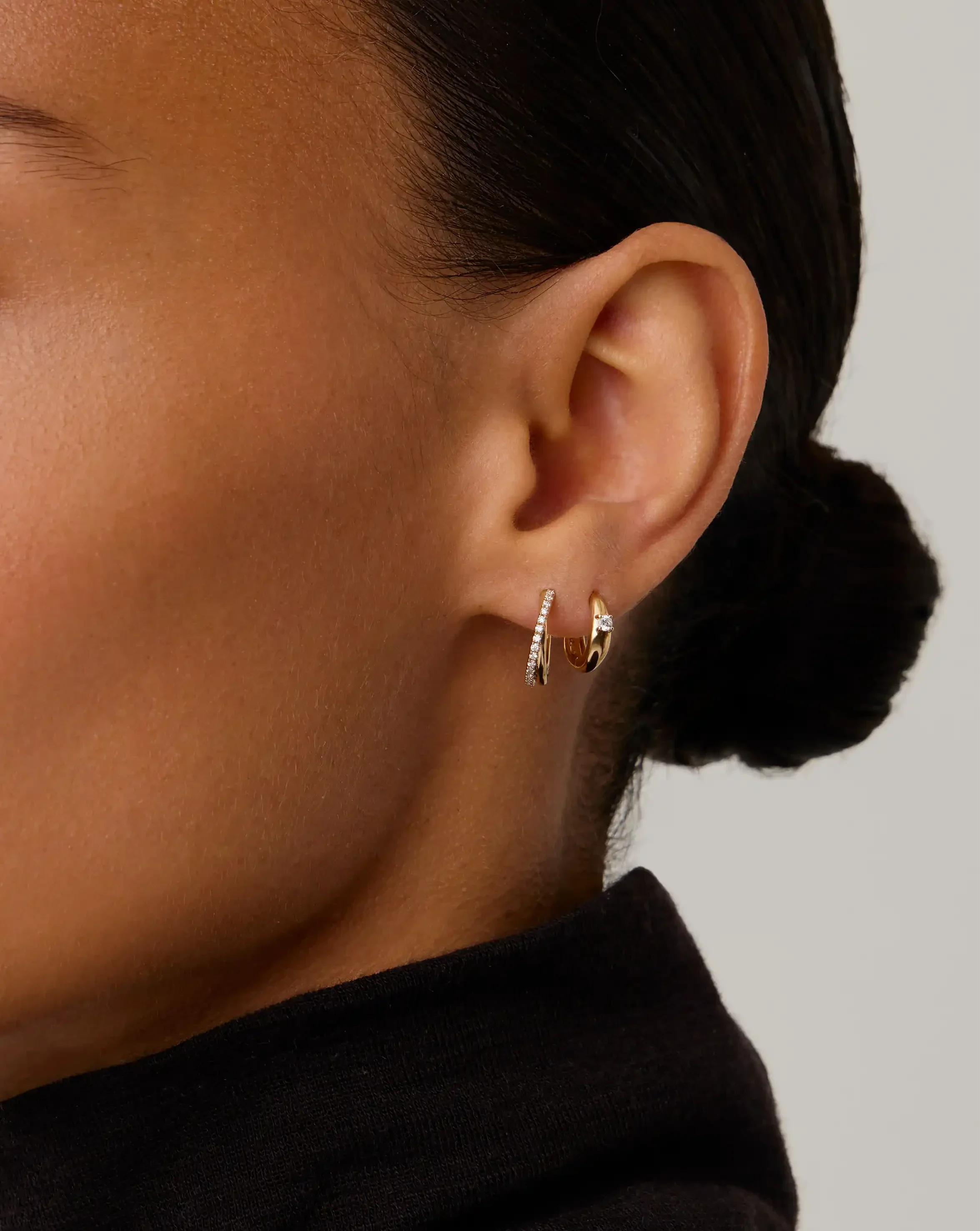 Lucy Williams Solid Gold Diamond Entwine Huggies | 14ct Solid Gold/Lab Grown Diamonds - Image 5