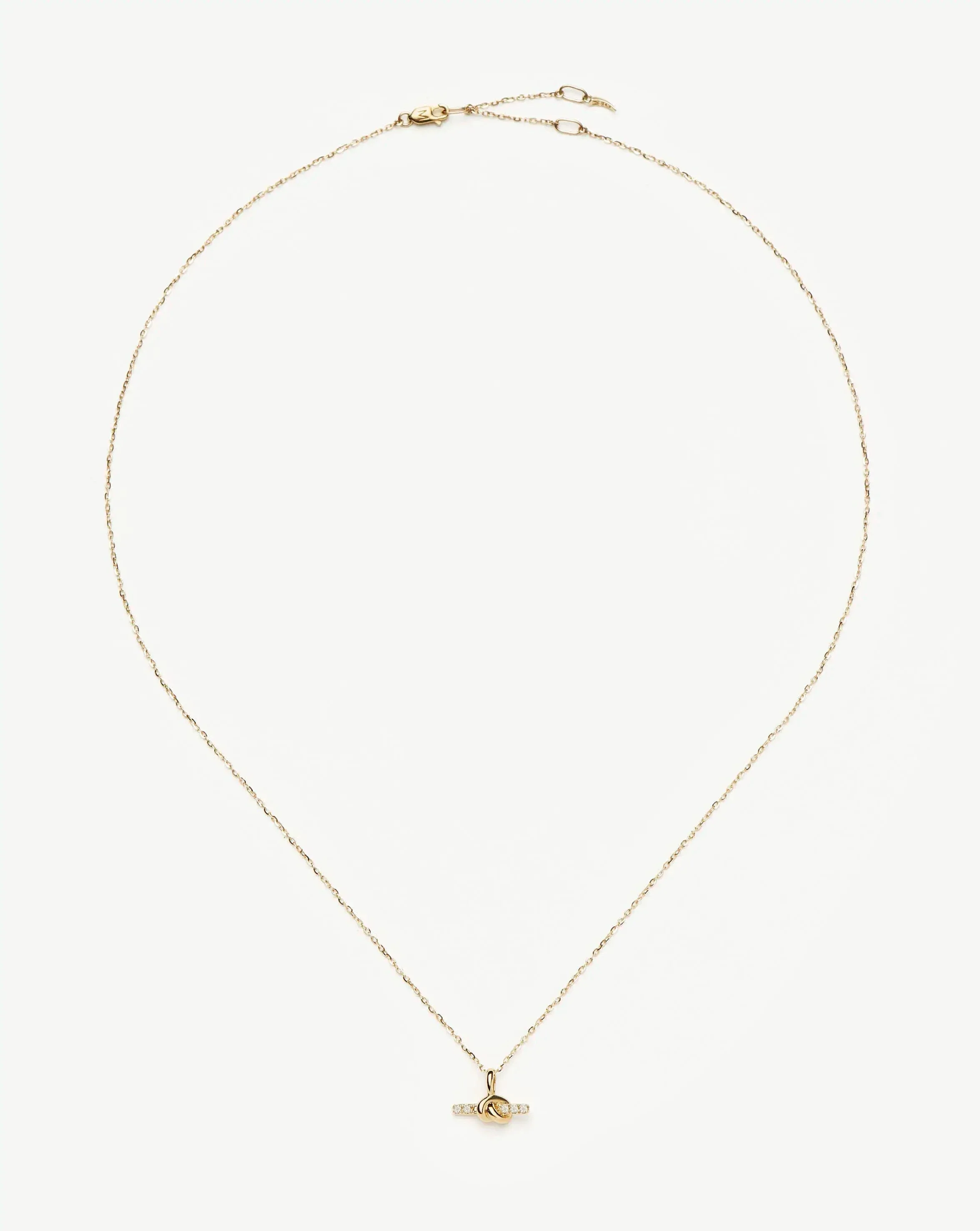 Lucy Williams Solid Gold Diamond T-Bar Pendant Necklace | 14ct Solid Gold/Lab Grown Diamond - Image 7