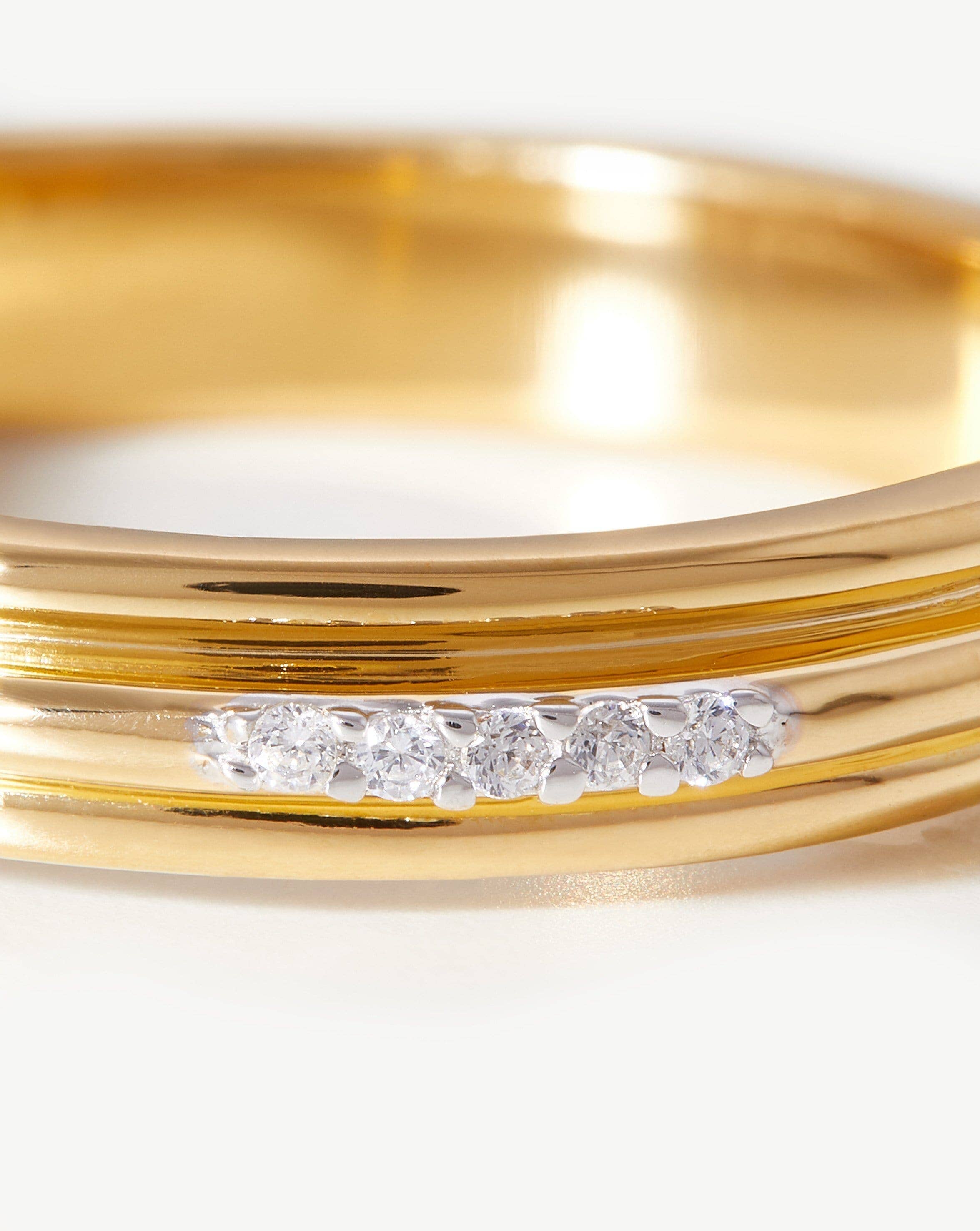 Lucy Williams Pave Ridge Ring | 18ct Gold Vermeil/Cubic Zirconia - Image 4