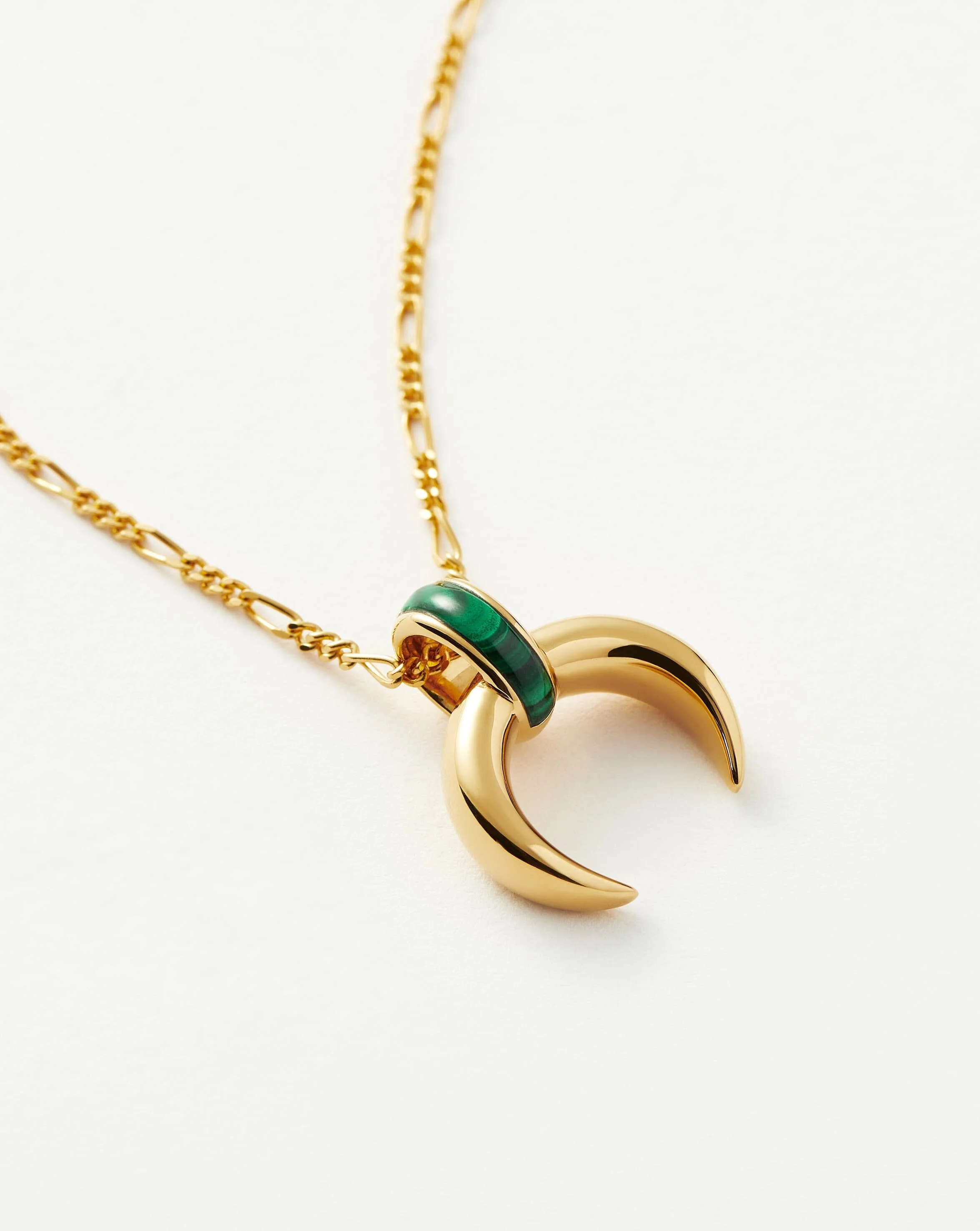 Lucy Williams Malachite Horn Pendant Necklace | 18ct Gold Vermeil/Malachite - Image 4