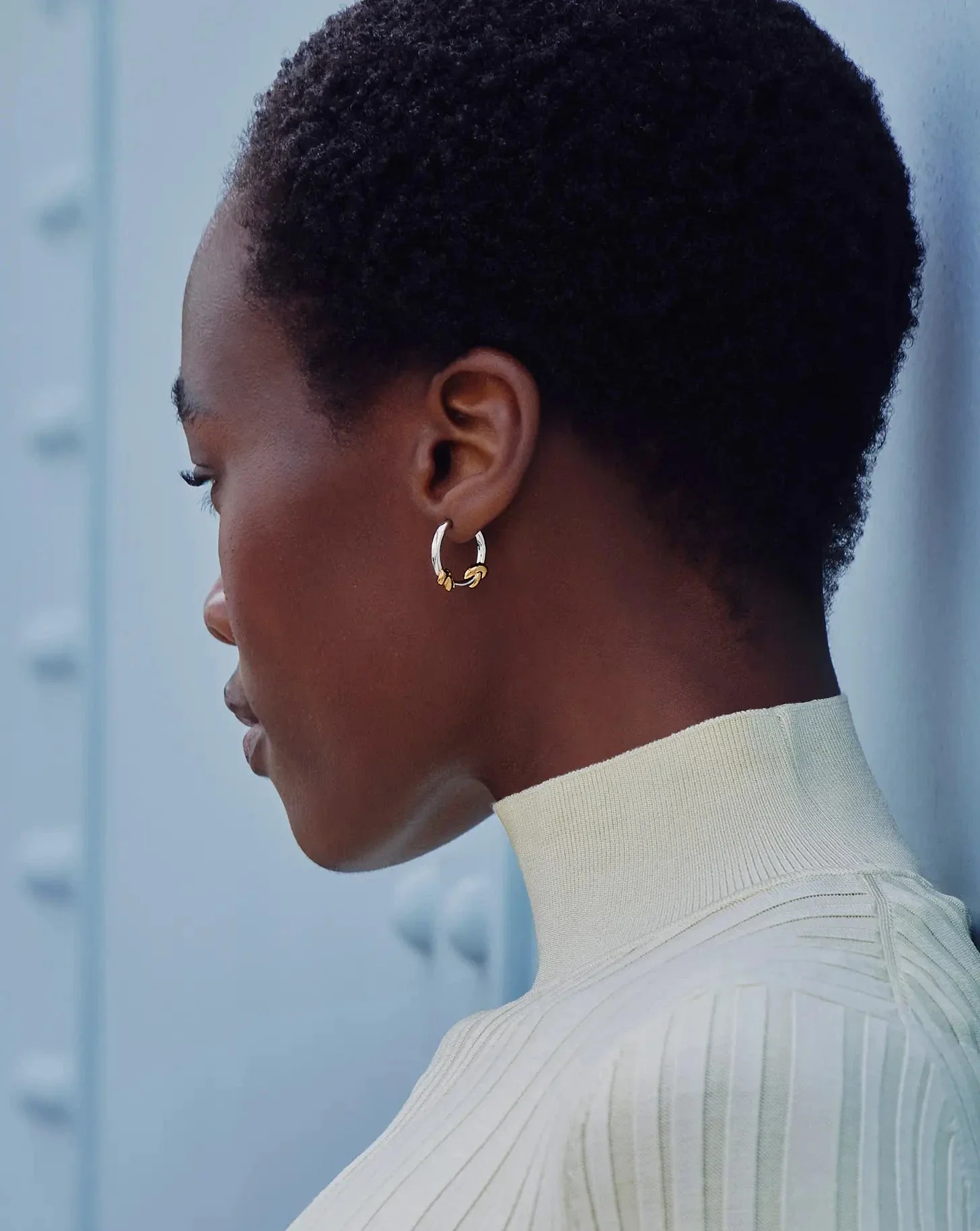 Lucy Williams Knot Small Hoop Earrings | Mixed Metal - Image 3